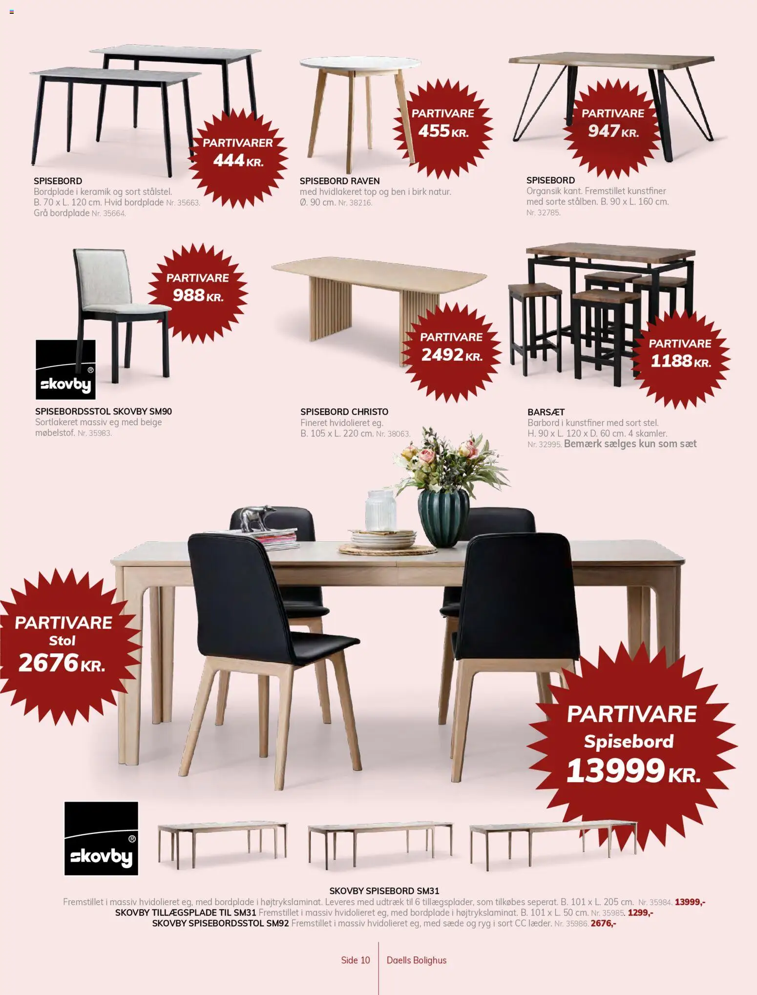 Daells Bolighus tilbudsavis – gyldig fra 14.01.2026 | Side: 10 | Produkter: Stol, Søm, Barbord