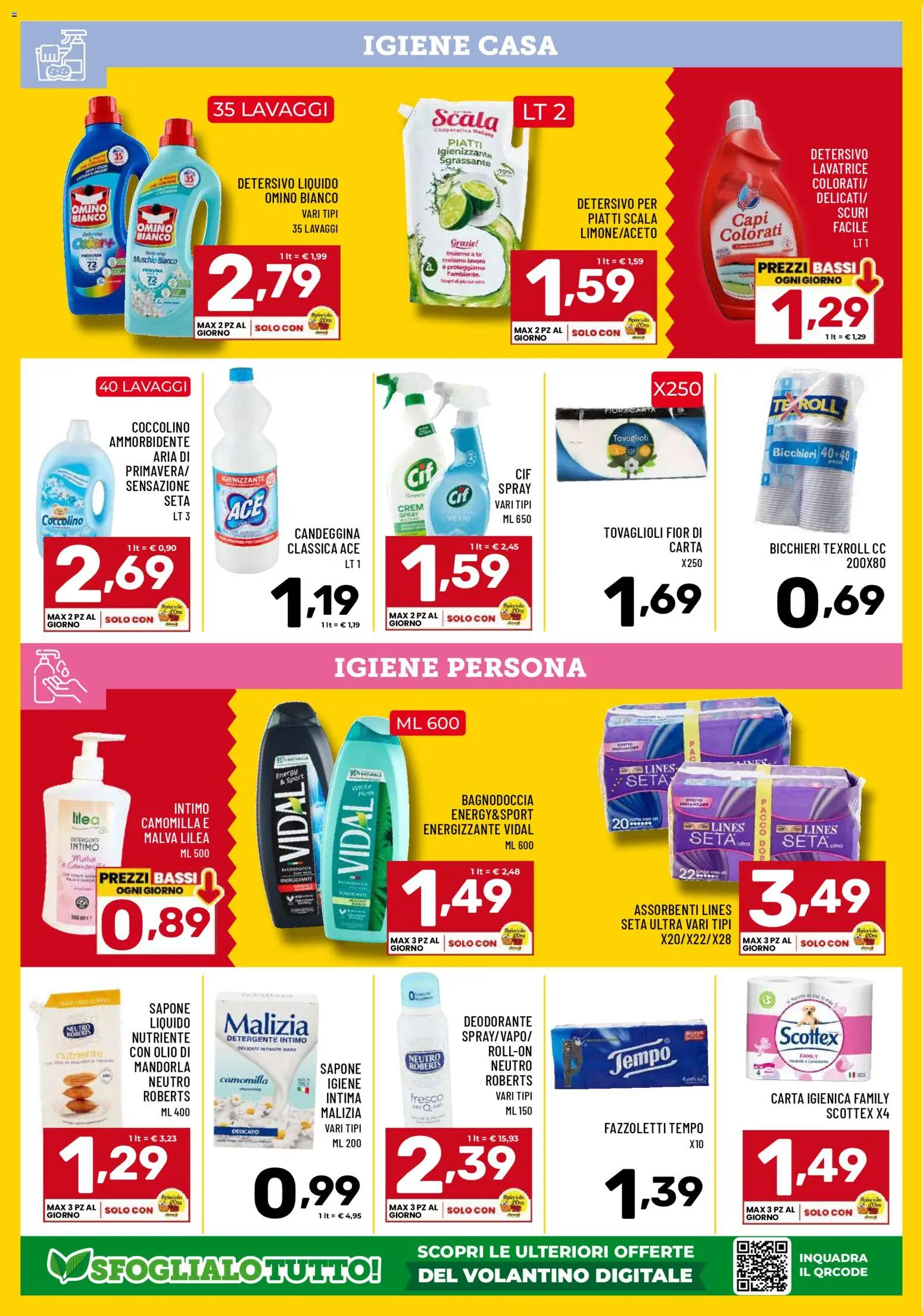Volantino Il Centesimo del 18.03.2026 | Pagina: 12 | Prodotti: Carta igienica, Detergente intimo, Olio, Scala