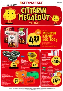 K-Citymarket-mainoslehti voimassa 11.09.2025 alkaen