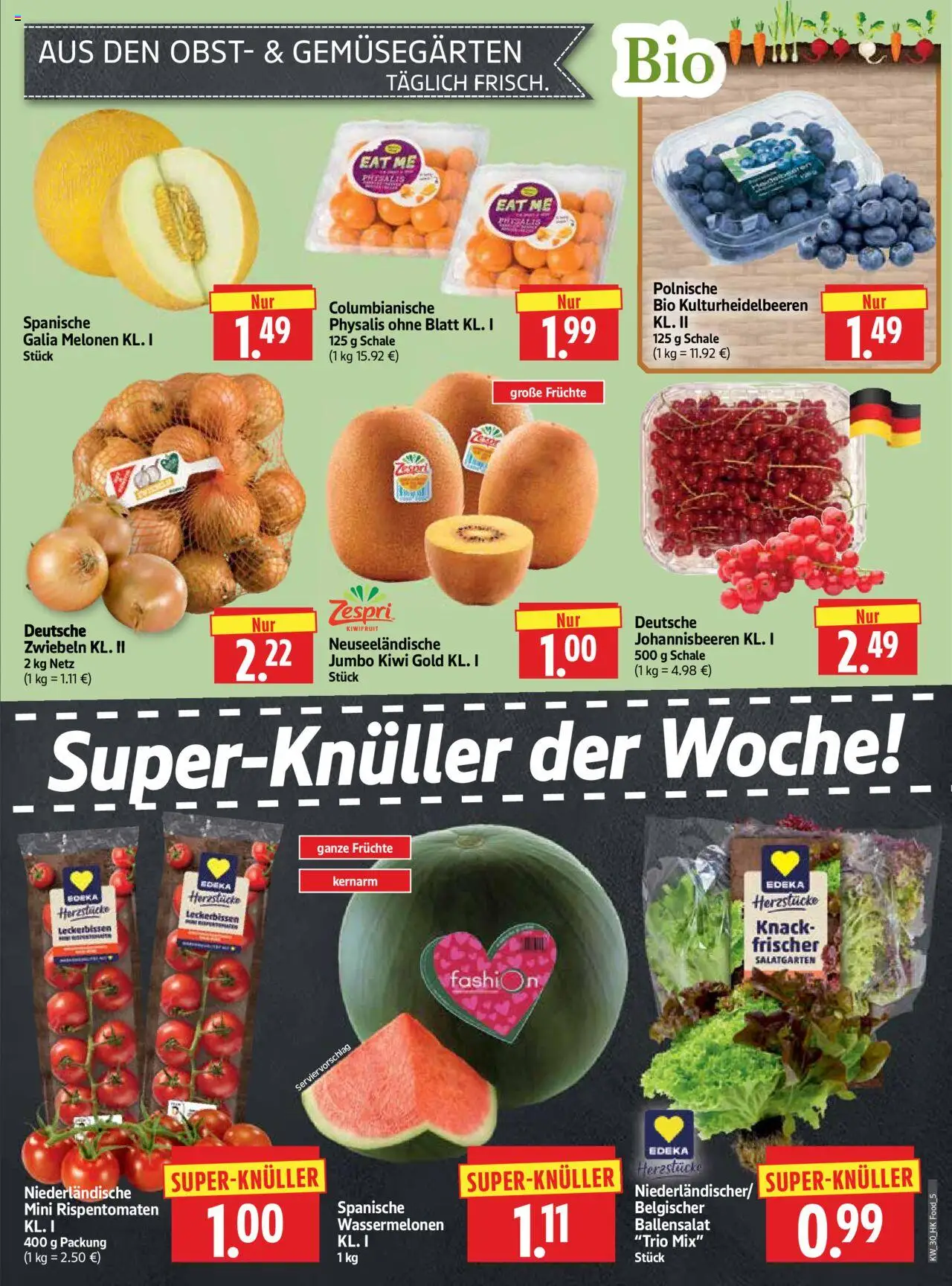 HERKULES Prospekt 	 - gültig ab dem 21.07.2025 | Seite: 5 | Produkte: Zwiebeln, Obst, Kiwi