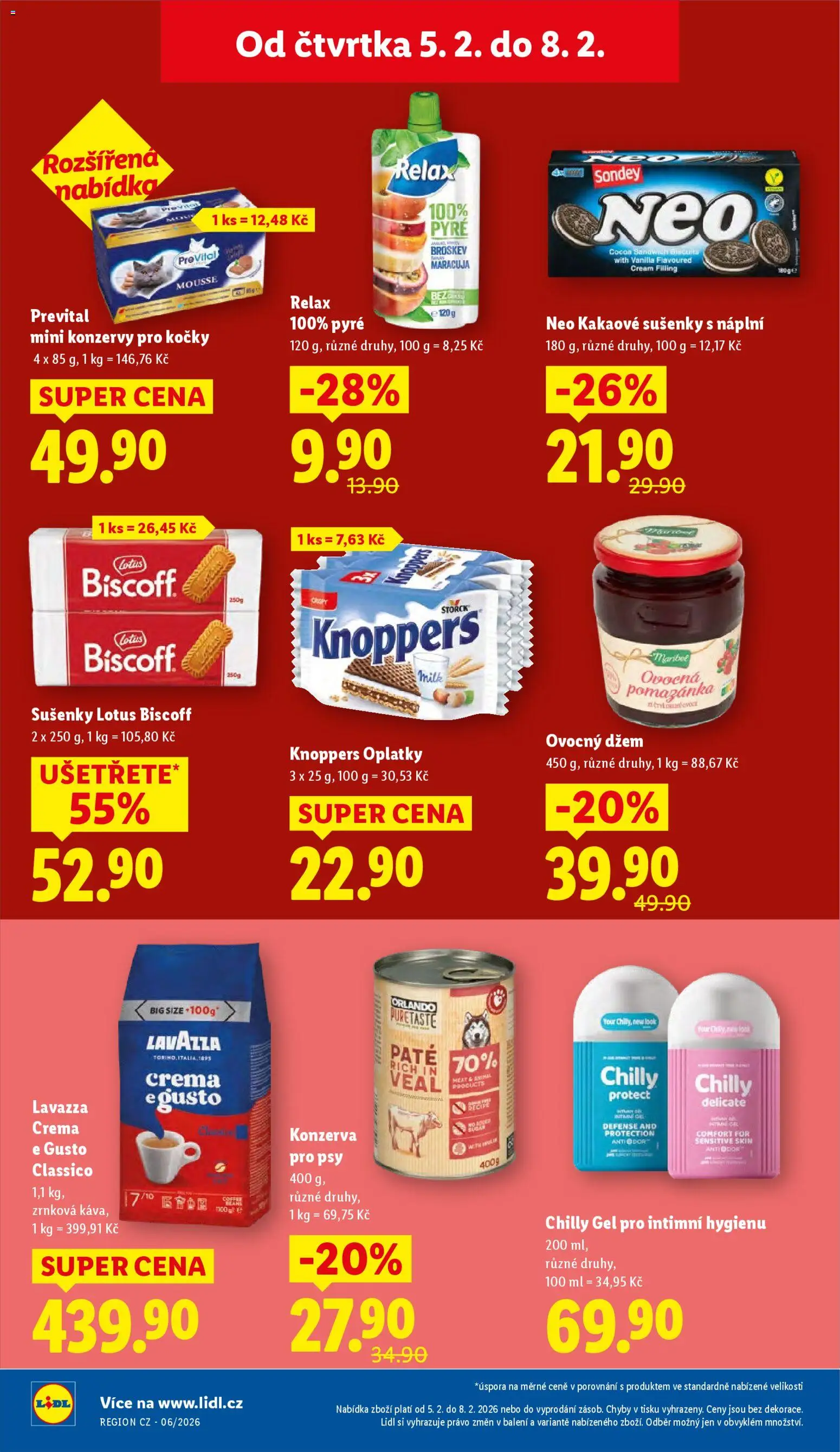 Lidl leták od 05.02.2026 | Strana: 24 | Produkty: Konzervy pro kočky, Lotus Biscoff, Crema, Sušenky