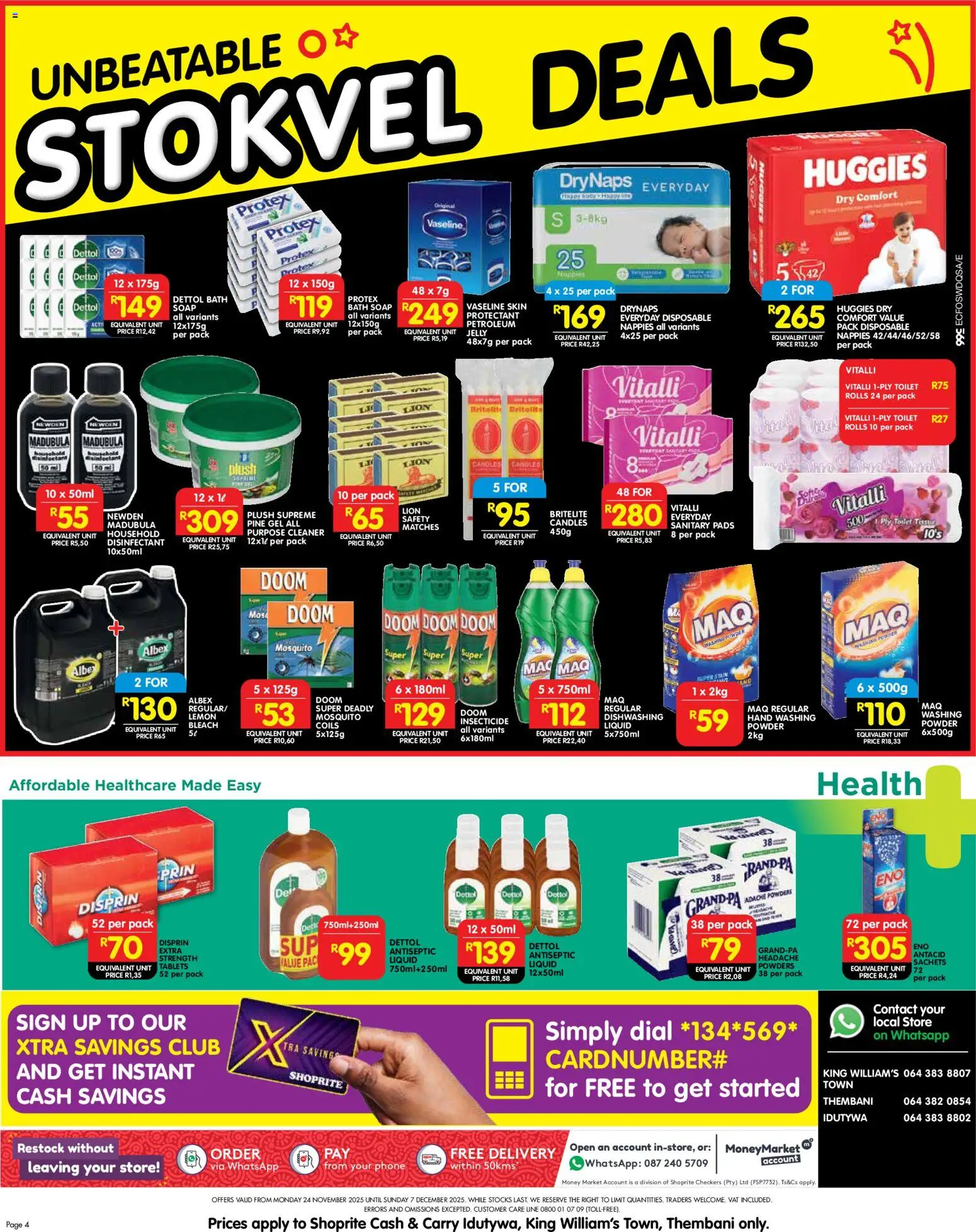 New Shoprite catalogue – valid from 24.11.2025 | Page: 8 | Products: Toilet, Bath, Bleach, Lemon