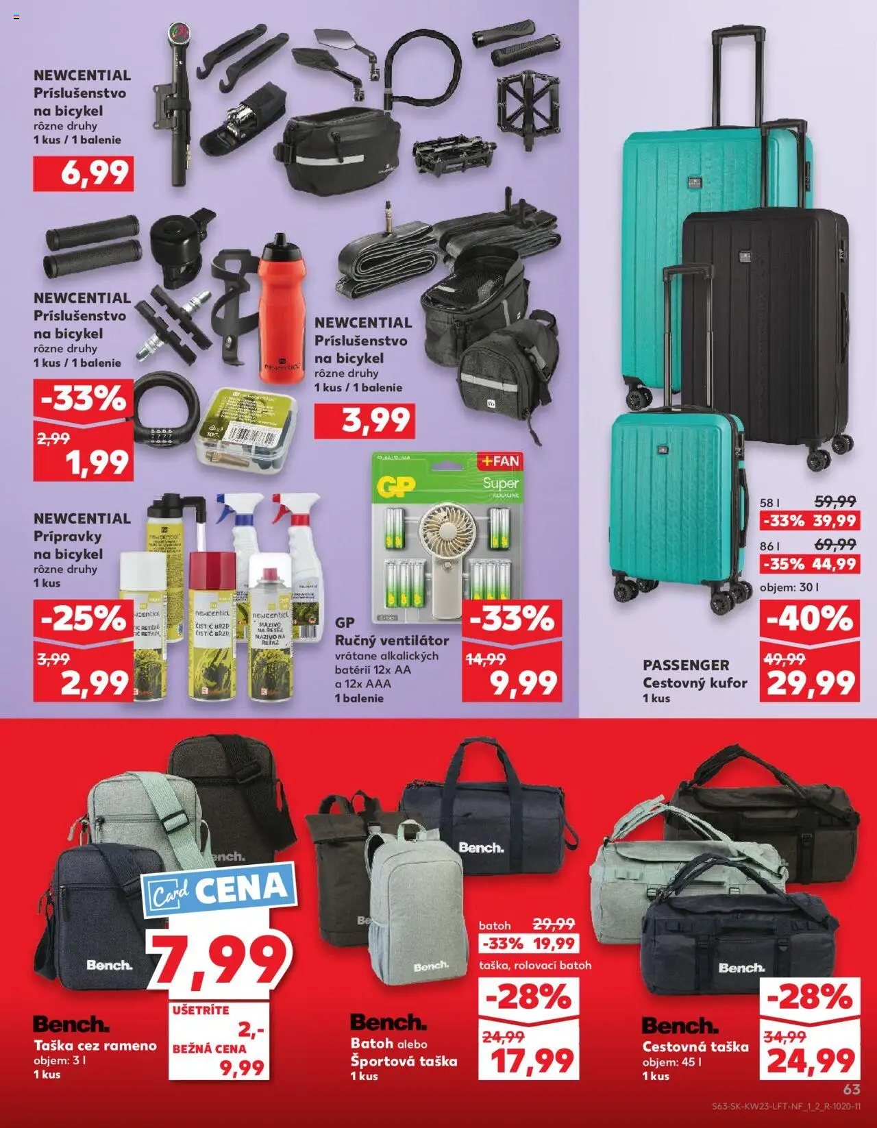 Nové Kaufland akcie – leták je platný od 05.06.2025 | Strana: 63 | Produkty: Ventilátor, Batoh, Kufor, Taška