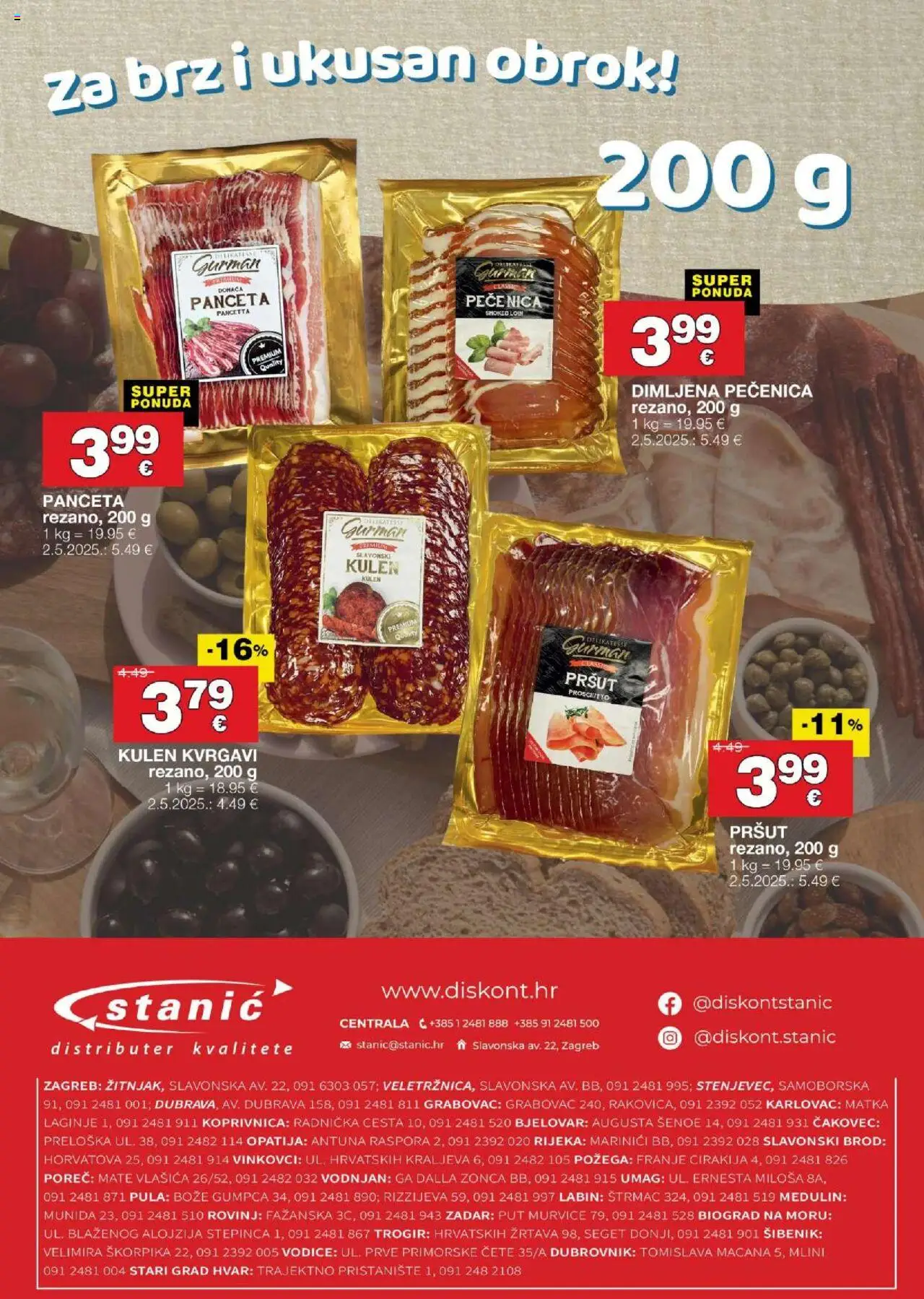 Stanić Diskont katalog | vrijedi od 02.10.2025 | Stranica: 16 | Proizvodi: Pršut, Kulen, Panceta