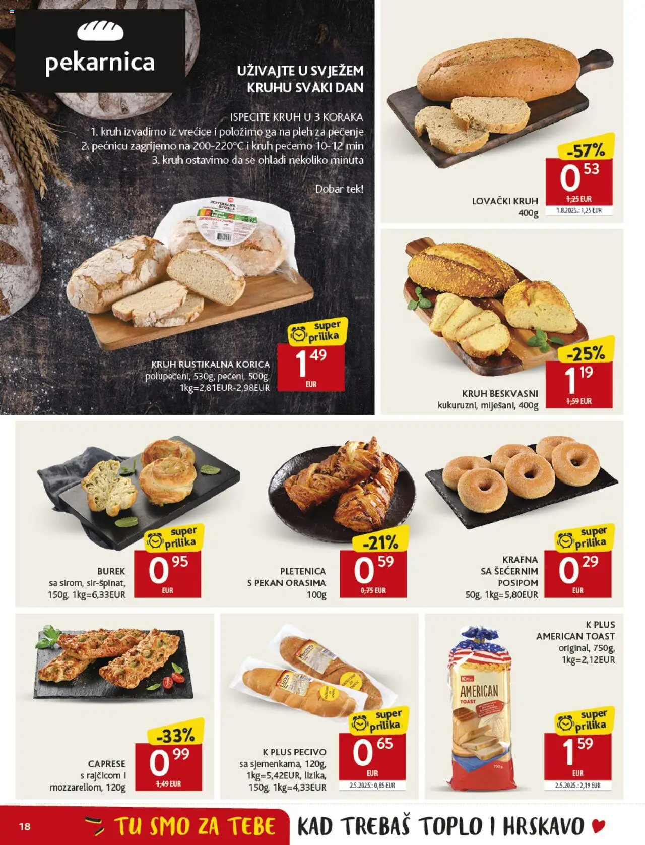 Konzum katalog | vrijedi od 22.10.2025 | Stranica: 18 | Proizvodi: Kruh, Toast, Burek, Pecivo