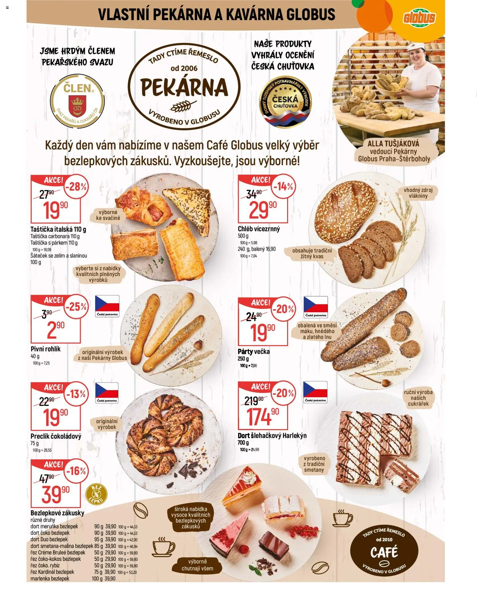Globus leták - Praha-Štěrboholy od 28.01.2026 | Strana: 6 | Produkty: Globus, Chléb, Zákusky, Marlenka