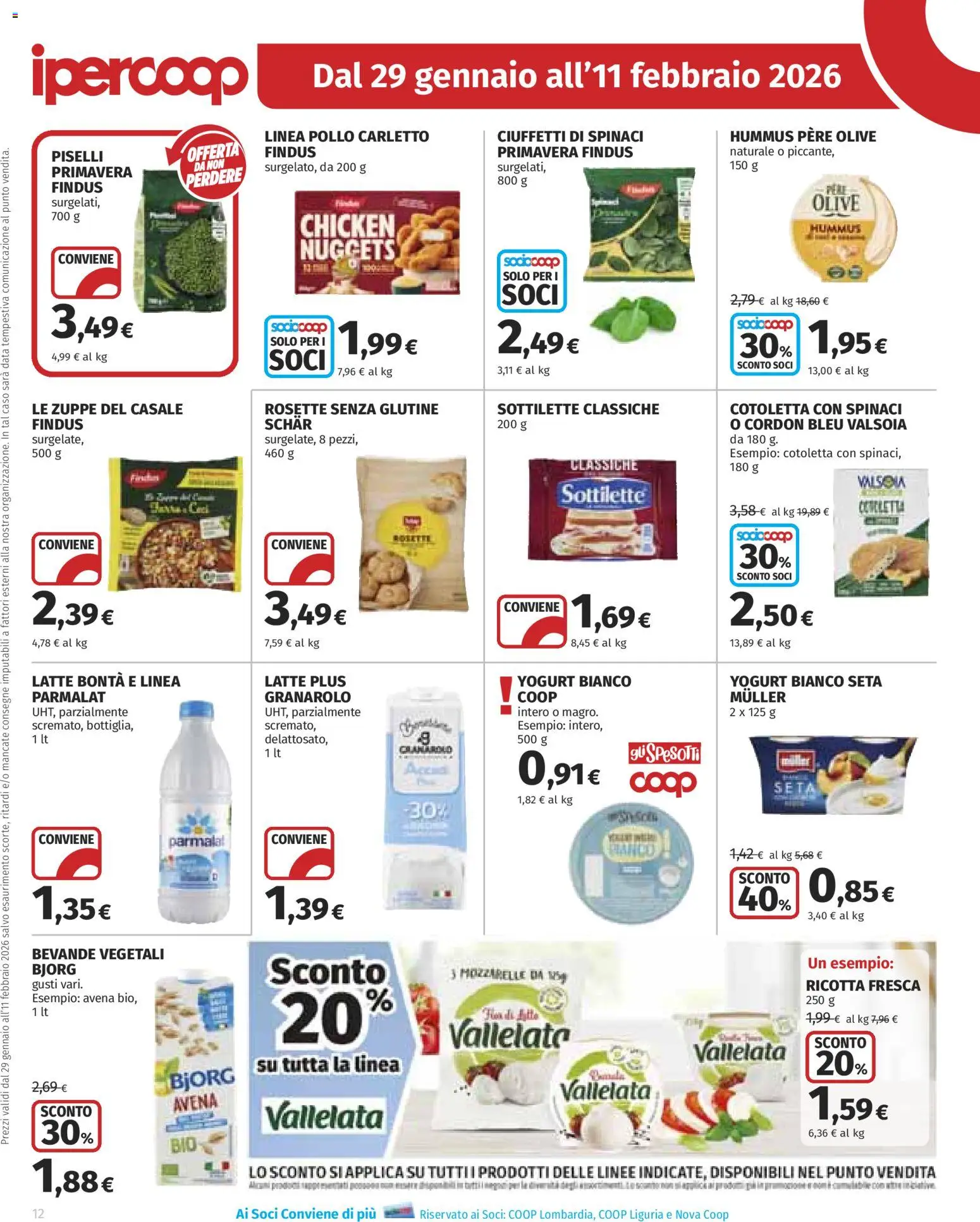 Volantino Ipercoop del 29.01.2026 | Pagina: 12 | Prodotti: Yogurt, Nuggets, Olive, Piselli