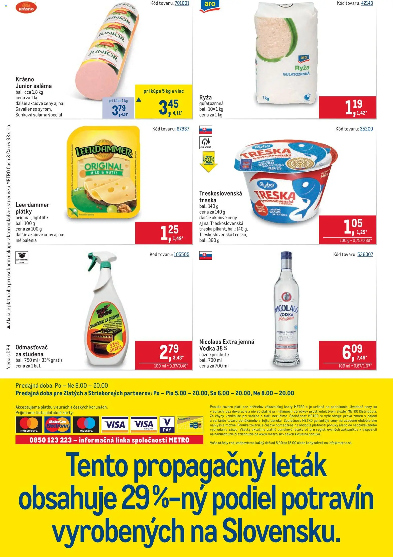 Nové Metro akcie – leták je platný od 28.01.2026 | Strana: 40 | Produkty: Ryža, Vodka, Treska, Nicolaus vodka