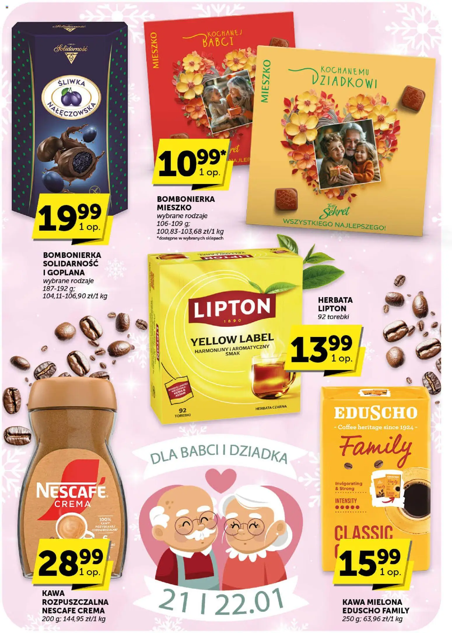 ABC Gazetka od 08.01.2026 | Strona: 21 | Produkty: Nescafe, Bombonierka, Herbata lipton, Torebki