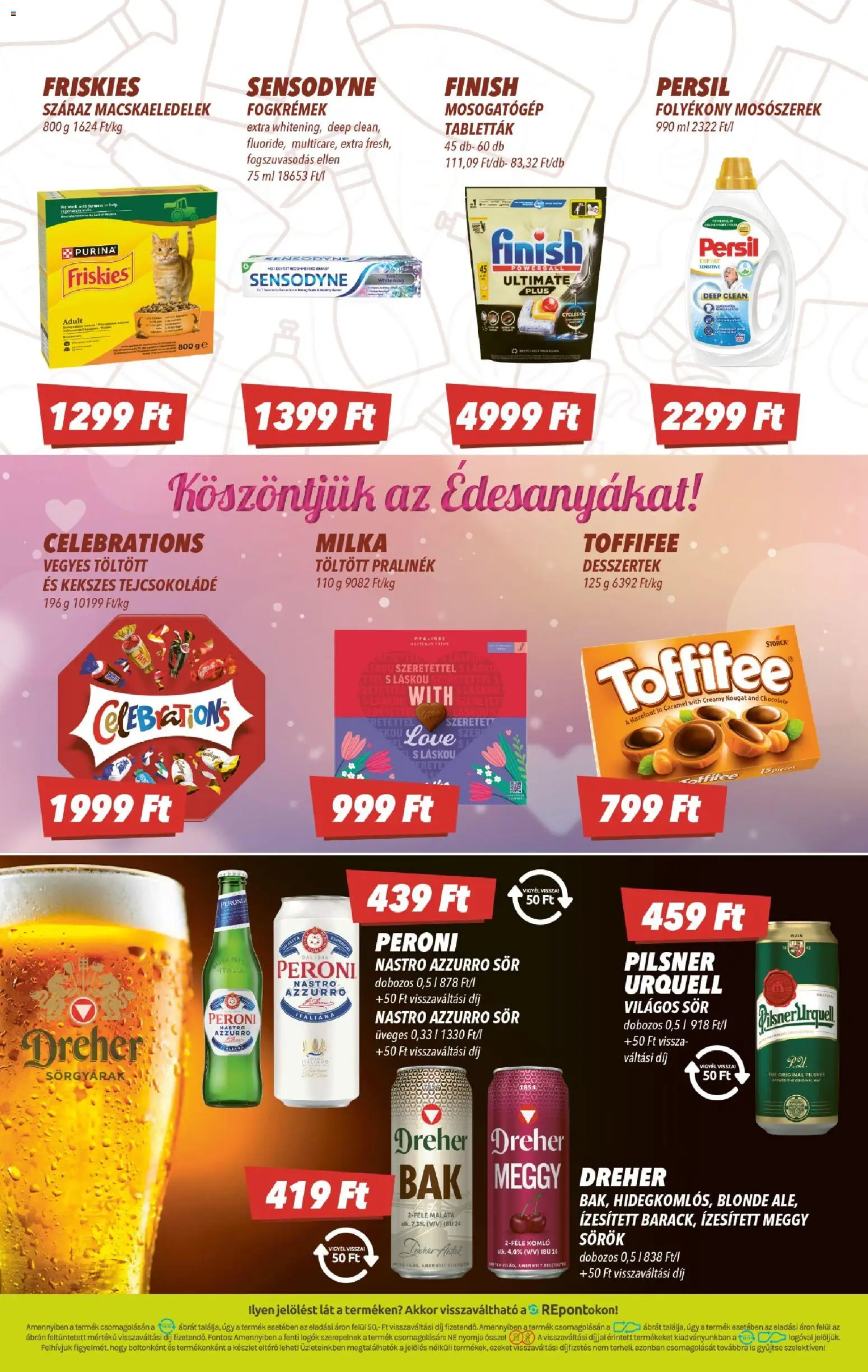 CBA akciós ujság - amely érvényes a következő dátumtól: 23.04.2026 | Oldal: 7 | Termékek: Meggy, Tejcsokoládé, Toffifee, Mosószerek