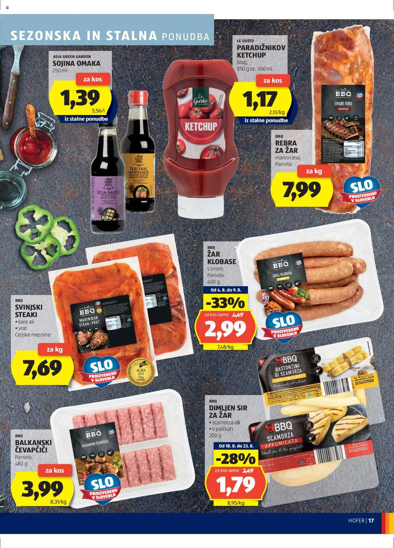Hofer SI katalog | vrijedi od 14.08.2025 | Stranica: 17 | Proizvodi: Sir, Ćevapčići