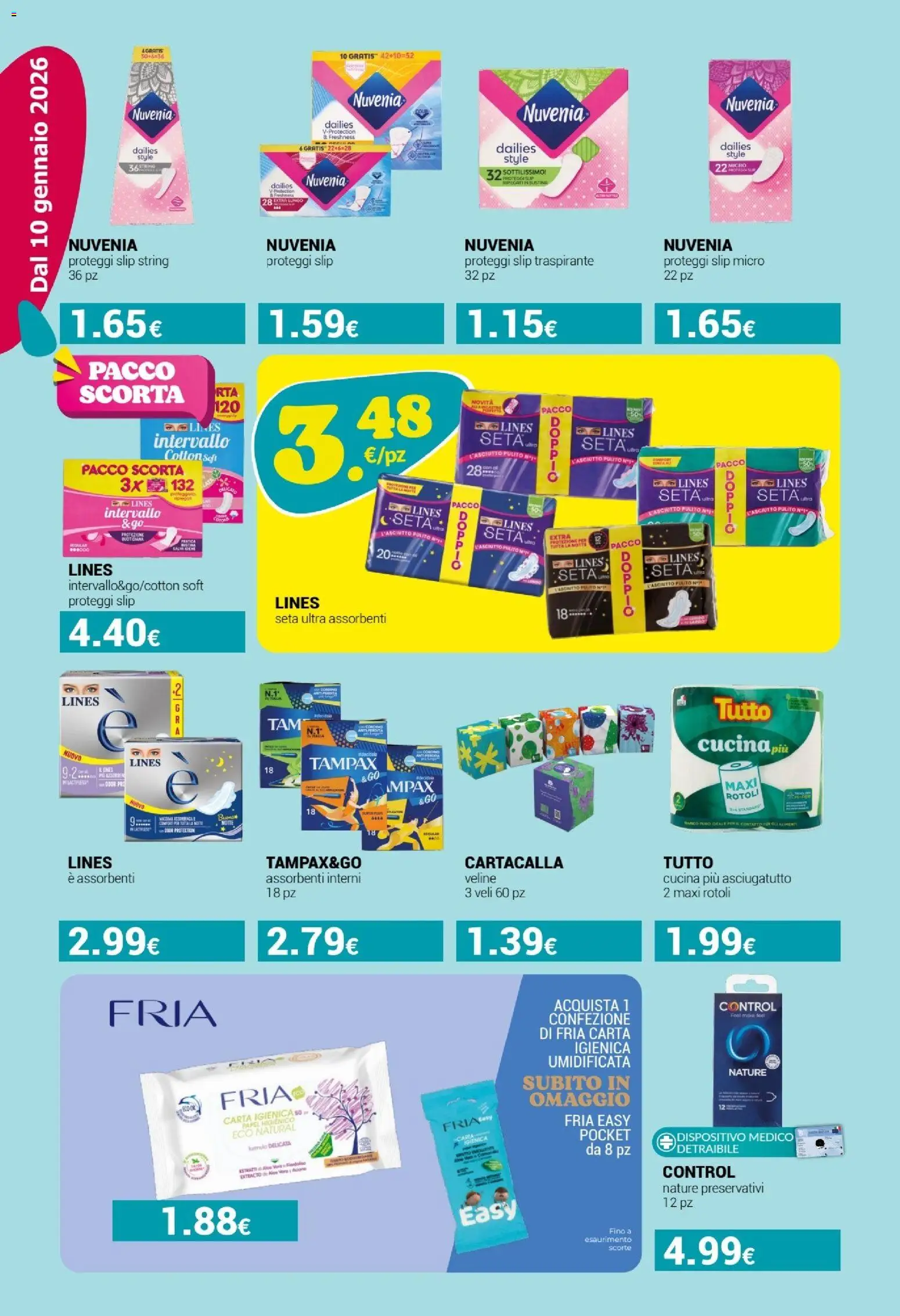 Volantino Tigotà del 10.01.2026 | Pagina: 12 | Prodotti: Carta igienica, Proteggi slip, Veline, Asciugatutto