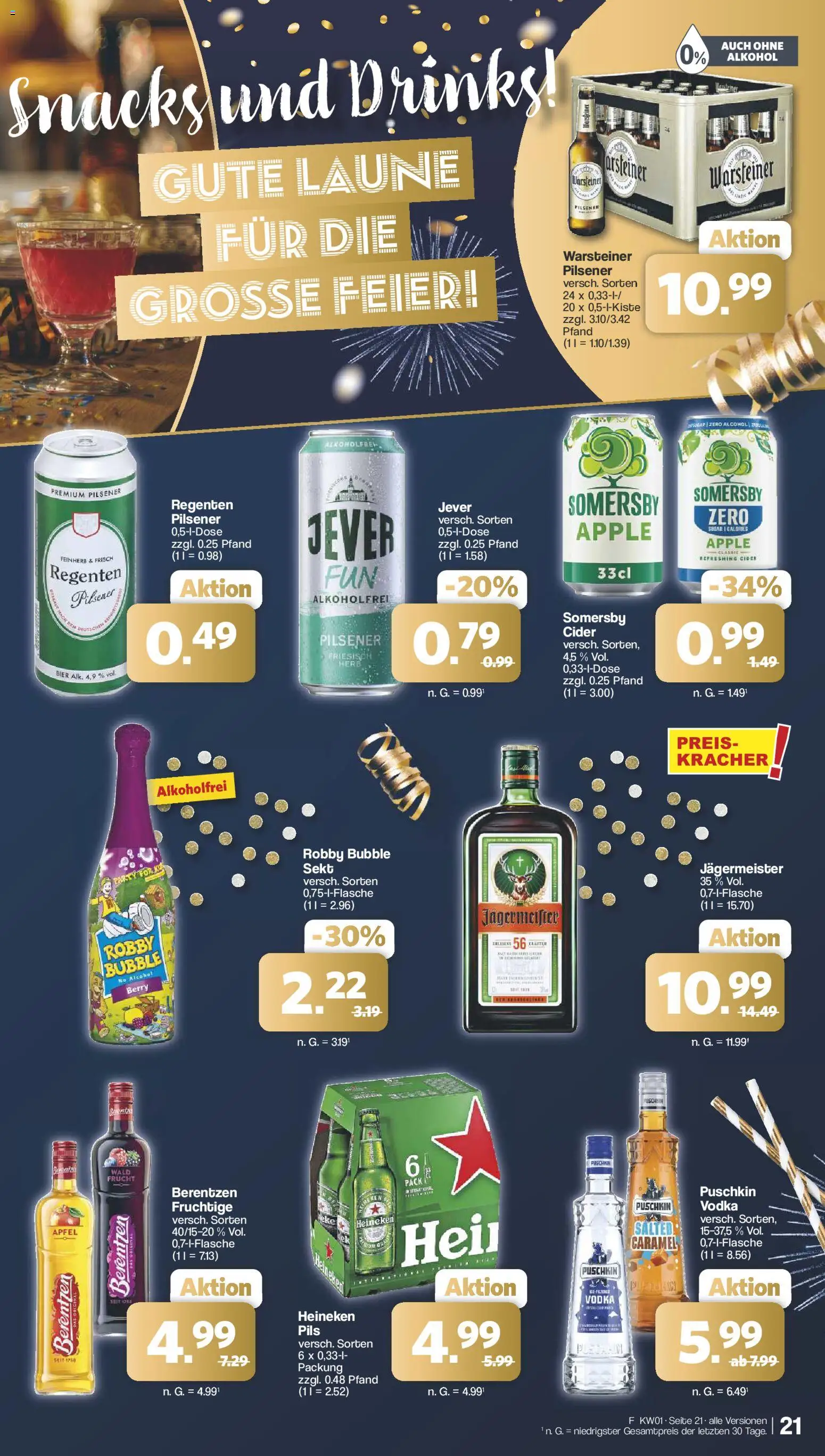 Famila Nordwest Prospekt 	 – gültig ab 29.12.2025 | Seite: 21 | Produkte: Sekt, Warsteiner, Vodka, Berentzen