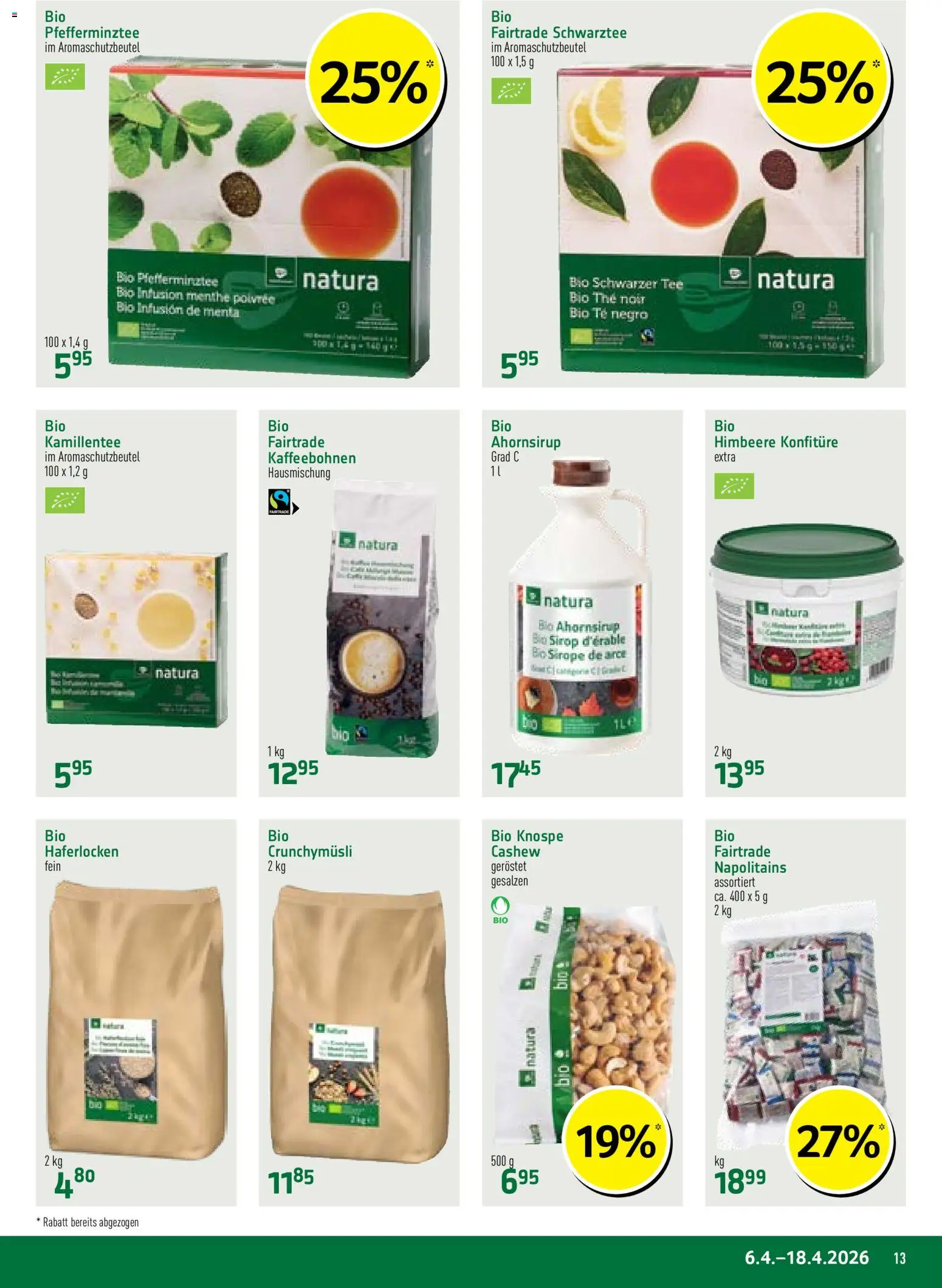 Prodega aktionen Natura – gültig ab 06.04.2026 | Seite: 13 | Produkte: Tee, Himbeere