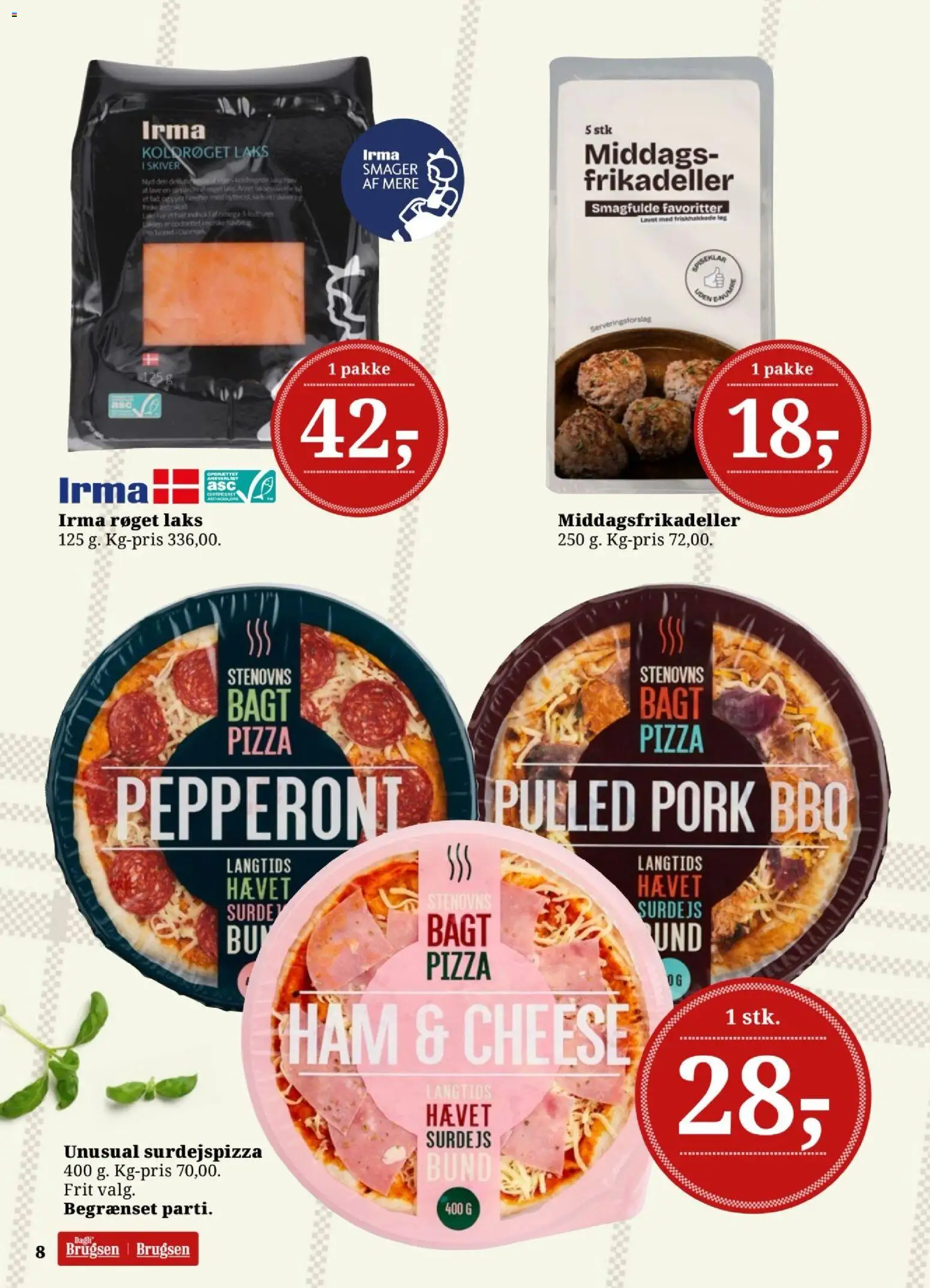 Dagli'Brugsen tilbudsavis – gyldig fra 27.02.2026 | Side: 8 | Produkter: Pizza, Frikadeller