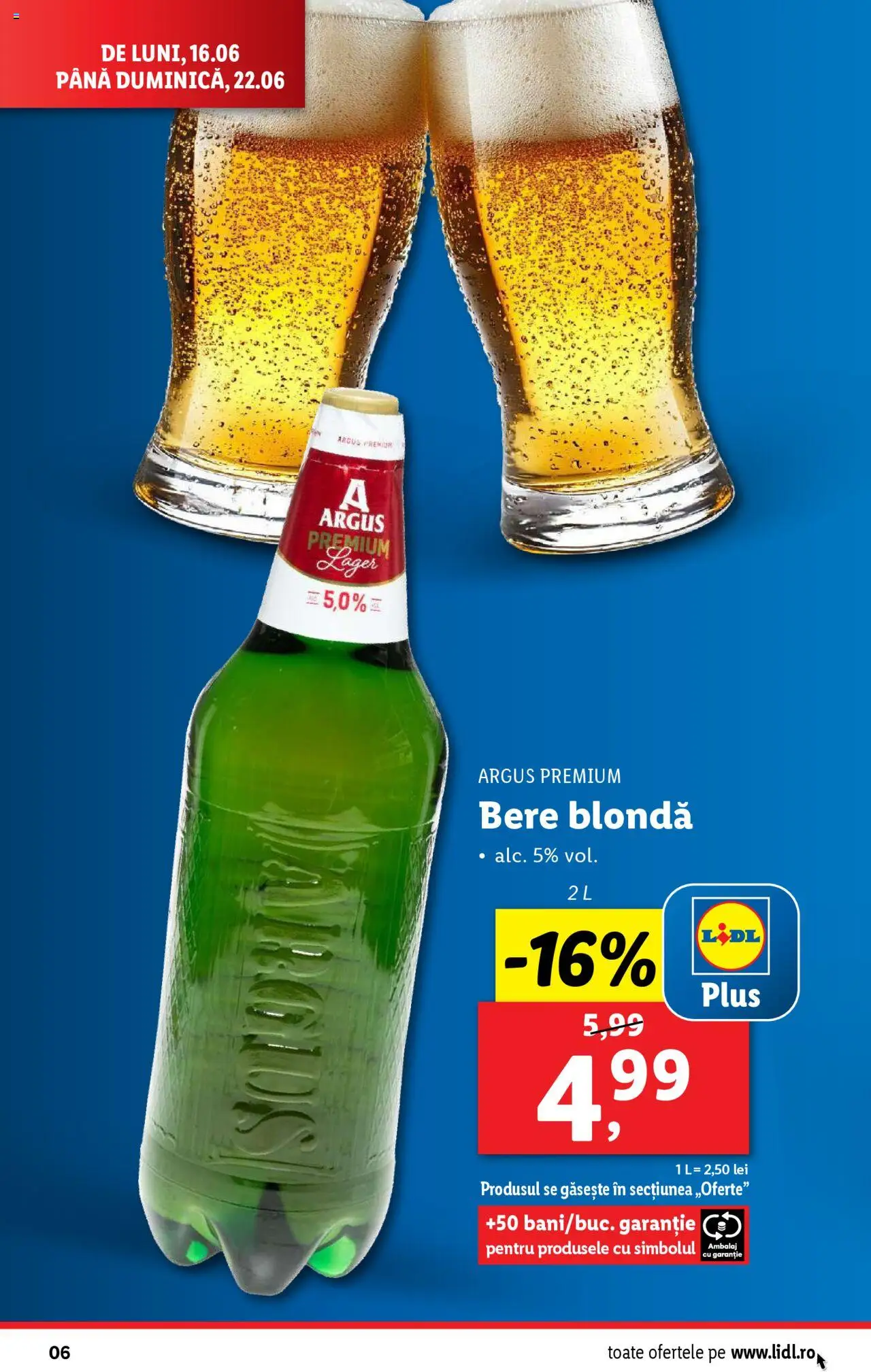 Catalog Lidl – valabil de la 16.06.2025 | Pagină: 6 | Produse: Bere