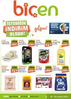 16.12.2025 tarihinden itibaren geçerli olan Biçen Market kataloğu önizlemesi
