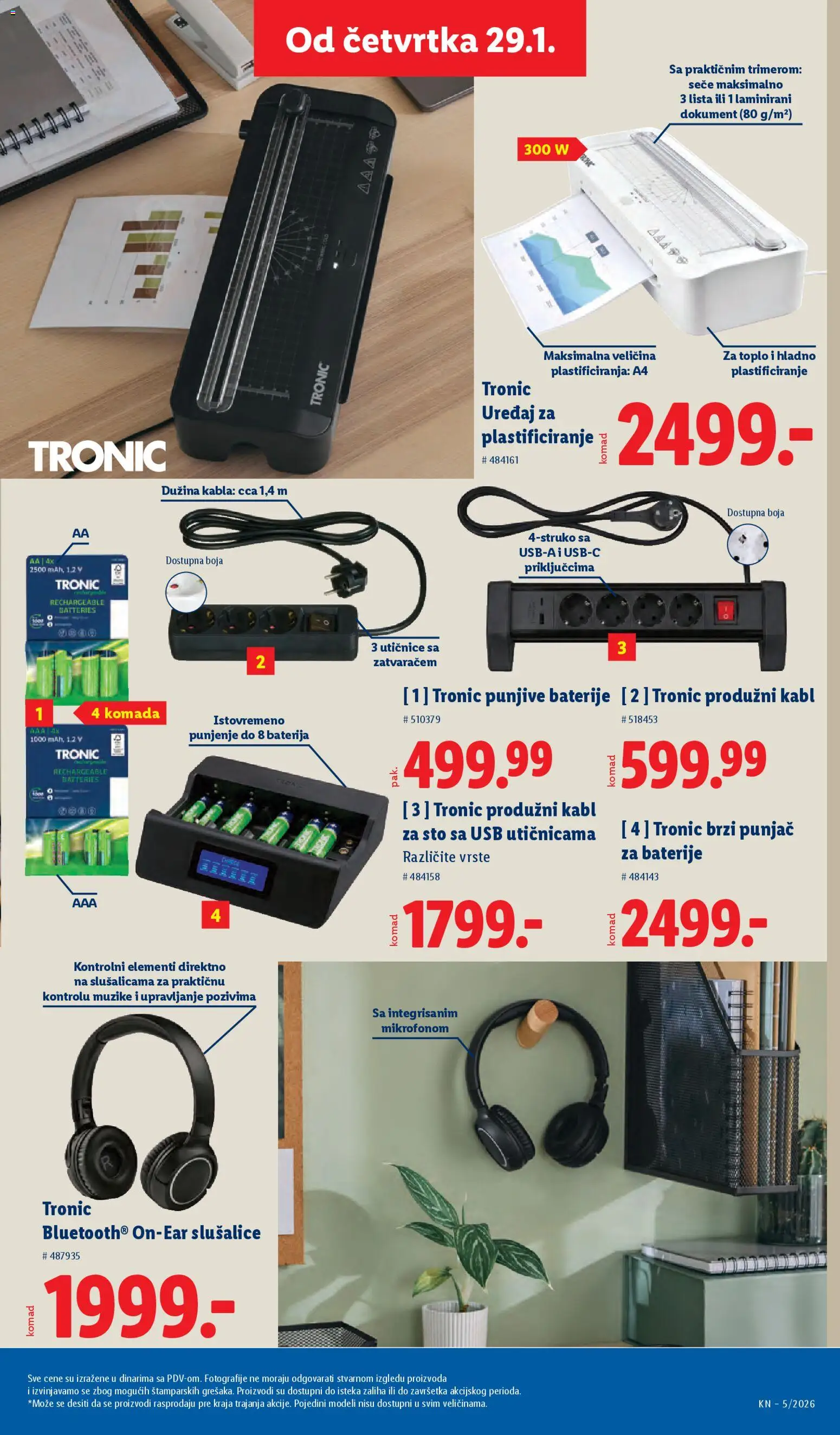 Lidl katalog - važi od 29.01.2026 | Strana: 51 | Proizvode: Sto, Baterija, Kabl, Baterije