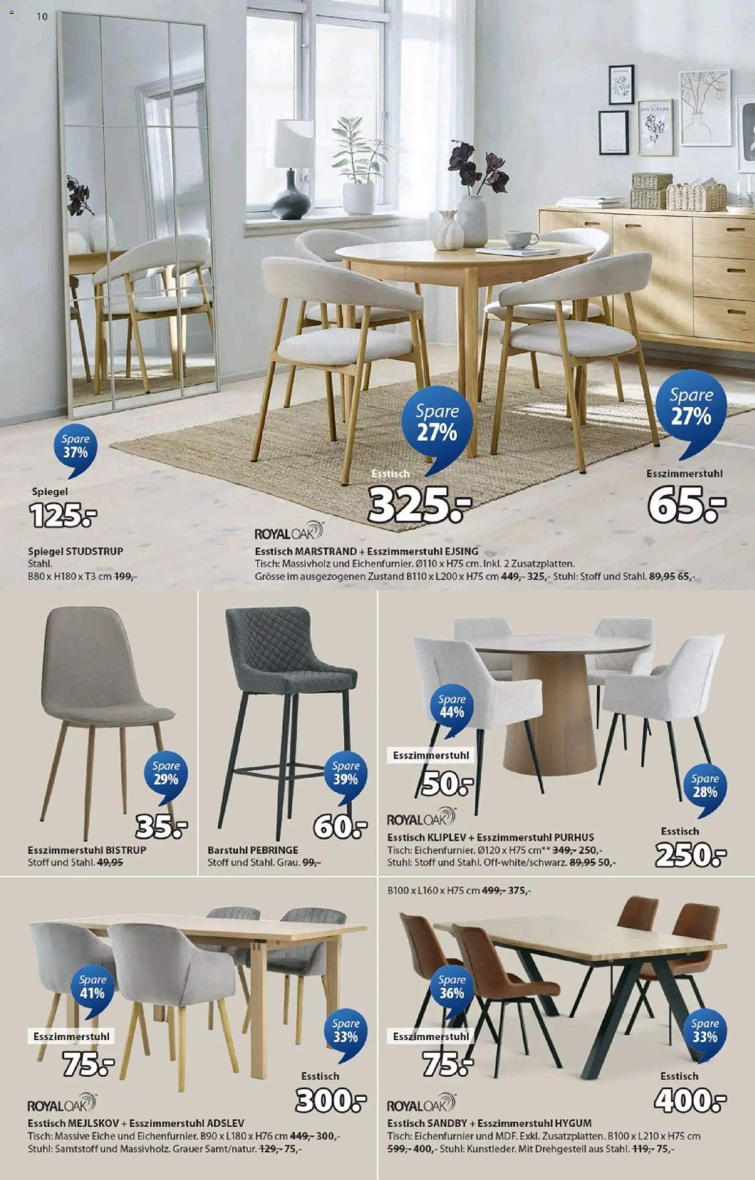 JYSK aktionen – gültig ab 03.03.2026 | Seite: 10 | Produkte: Tisch, Stuhl, Spiegel, Esstisch