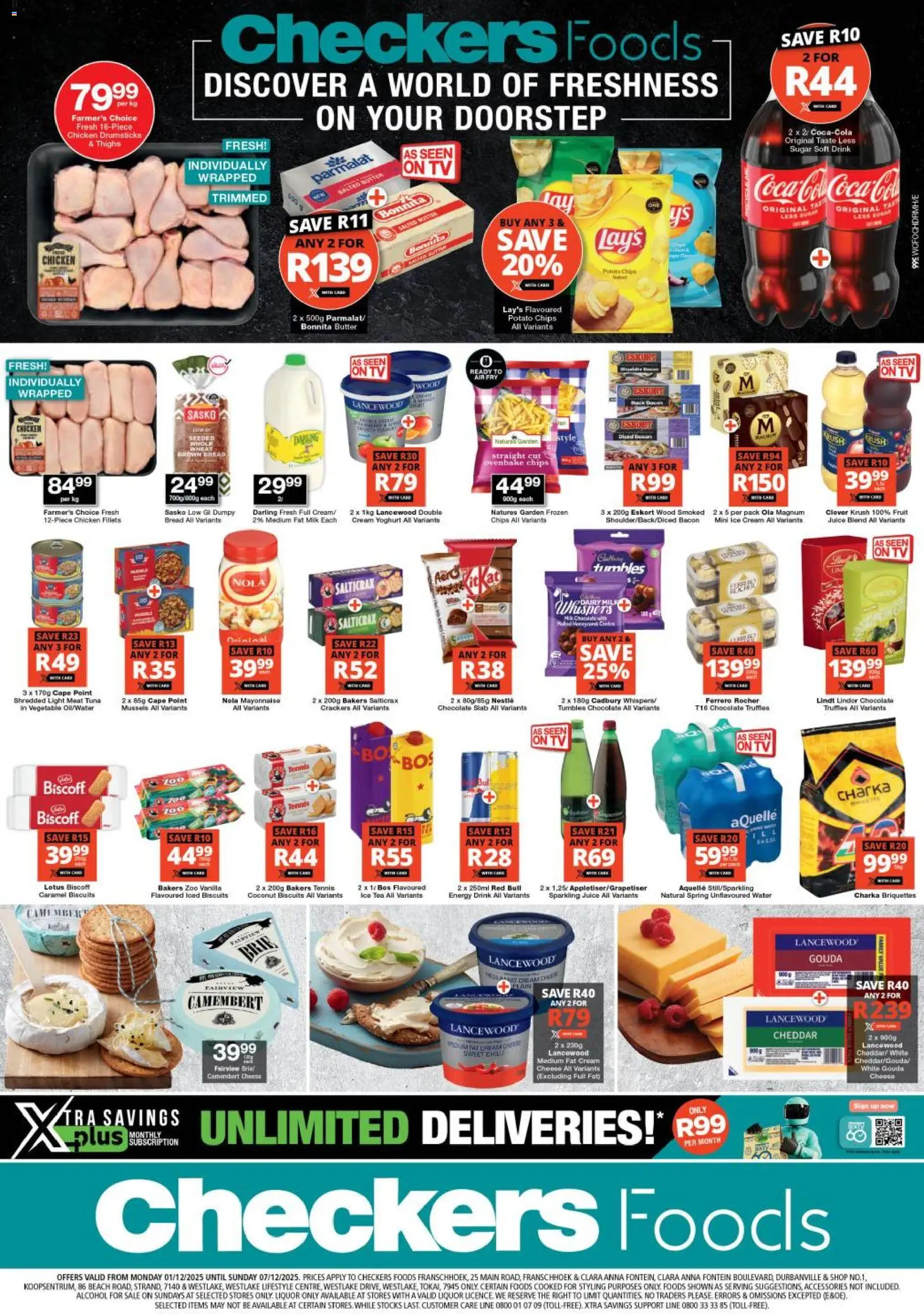 New Checkers catalogue – valid from 01.12.2025 | Page: 1 | Products: Juice, Ice cream, Mayonnaise, Bacon