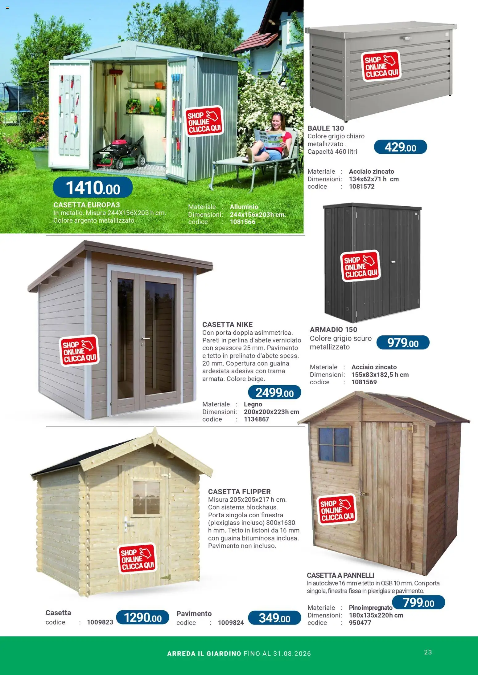 Volantino CFadda del 08.04.2026 | Pagina: 23 | Prodotti: Pavimento, Baule, Alluminio, Armadio