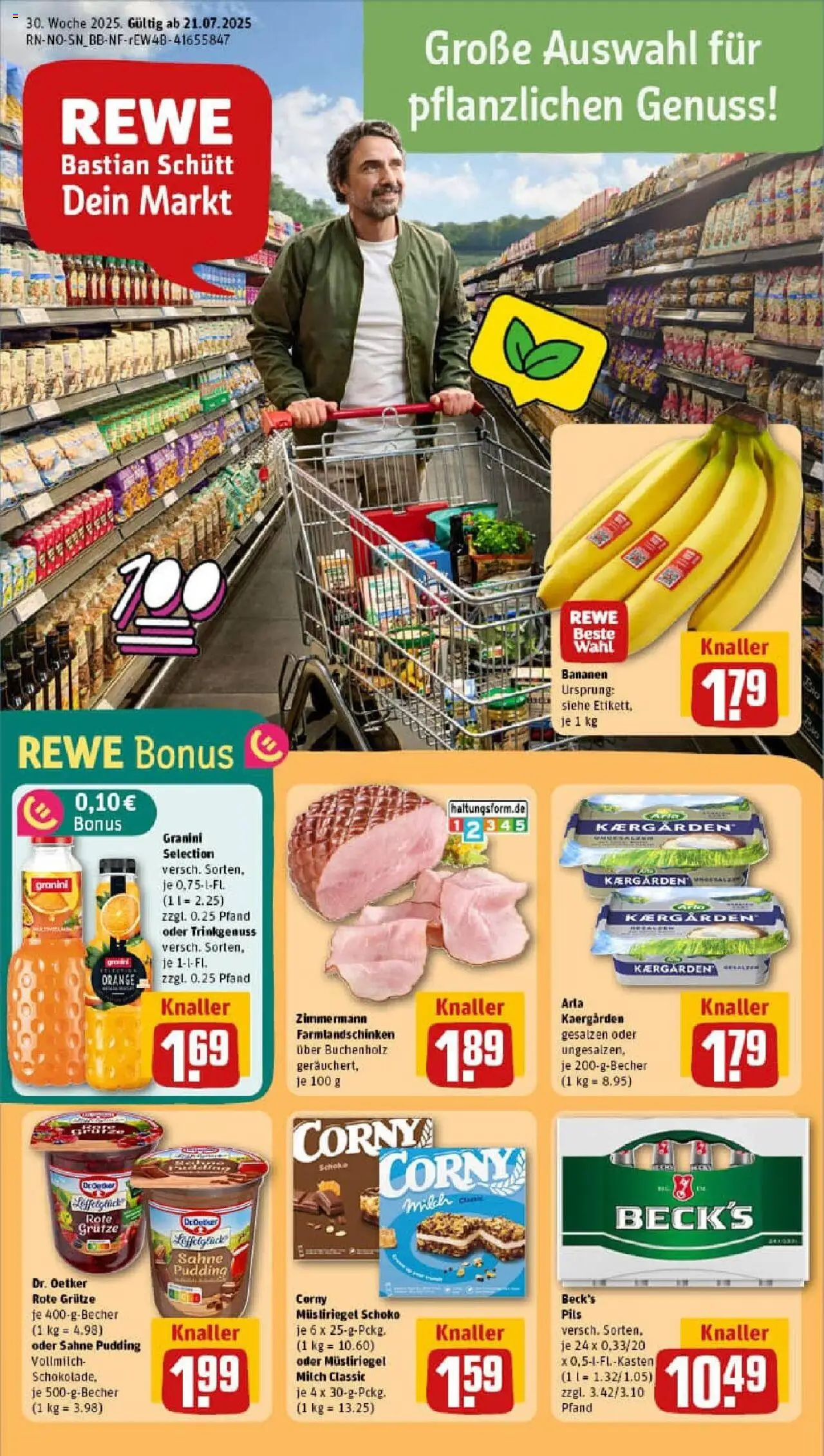Rewe prospekt Laatzen	 - gültig ab dem 20.07.2025 | Seite: 1 | Produkte: Milch, Butter, Pils, Pudding