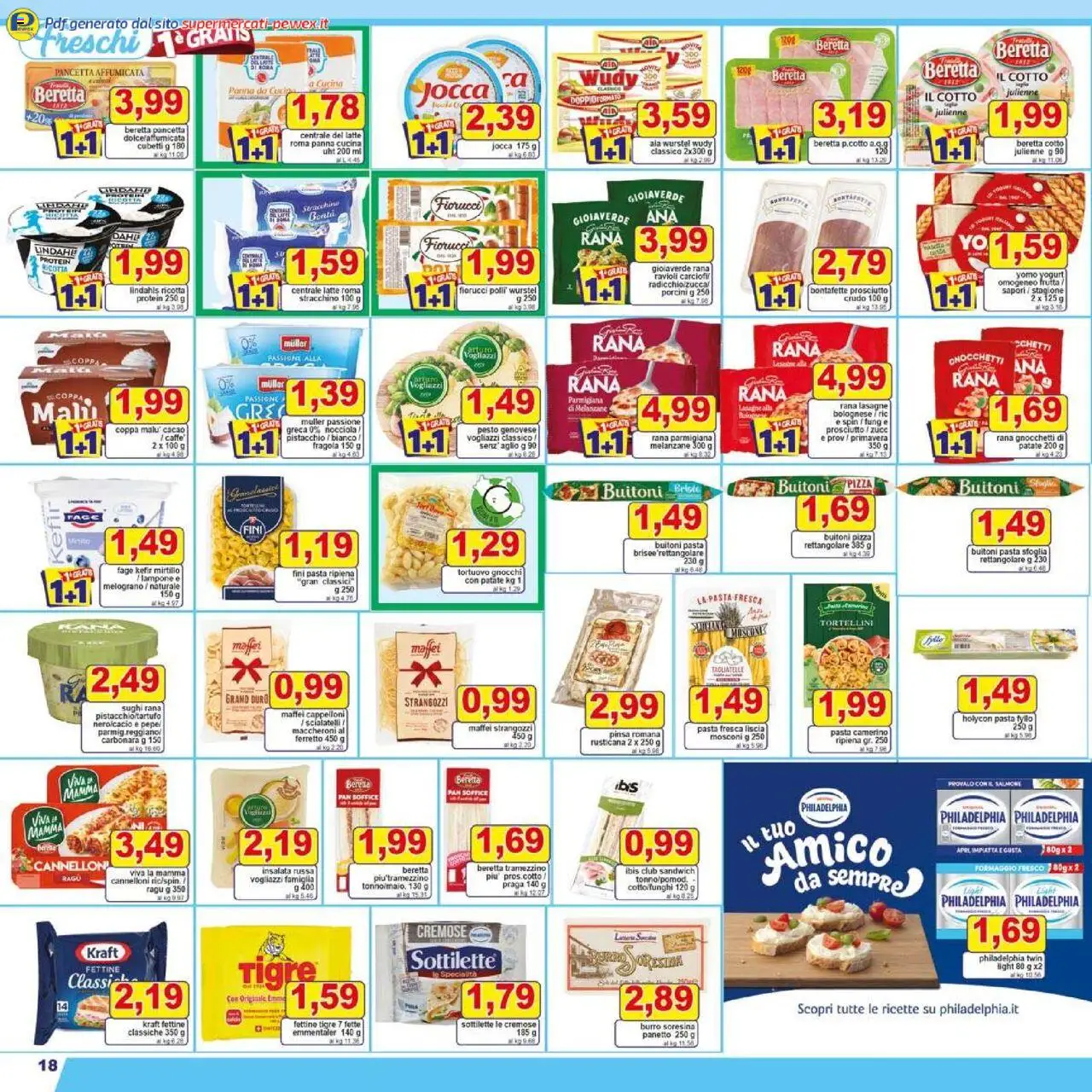 Volantino Pewex del 13.06.2025 | Pagina: 18 | Prodotti: Pizza, Pancetta, Pasta, Gnocchi