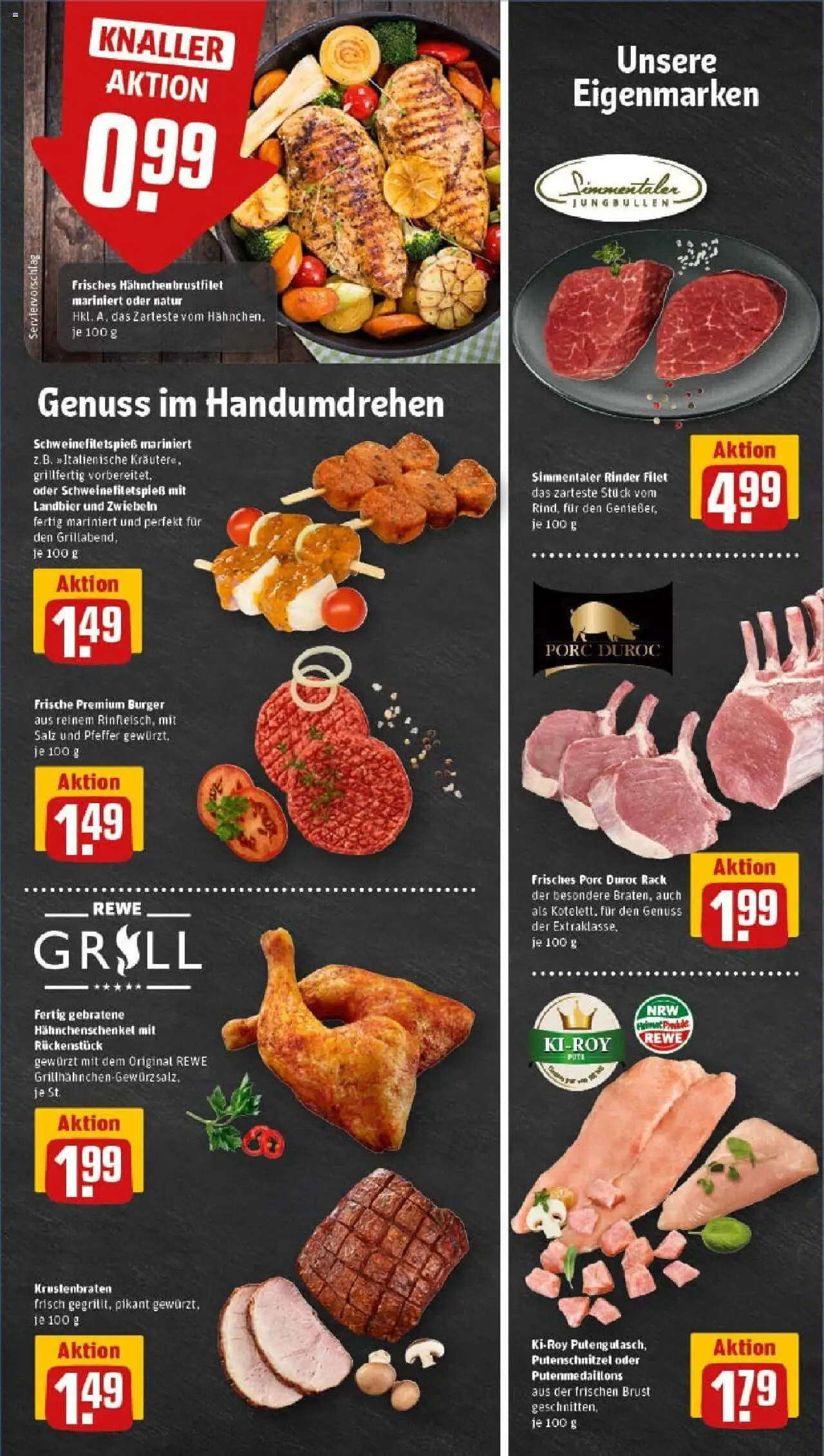 Rewe prospekt Ascheberg	 - gültig ab dem 27.07.2025 | Seite: 7 | Produkte: Grill, Hahnchenschenkel, Krustenbraten, Pfeffer