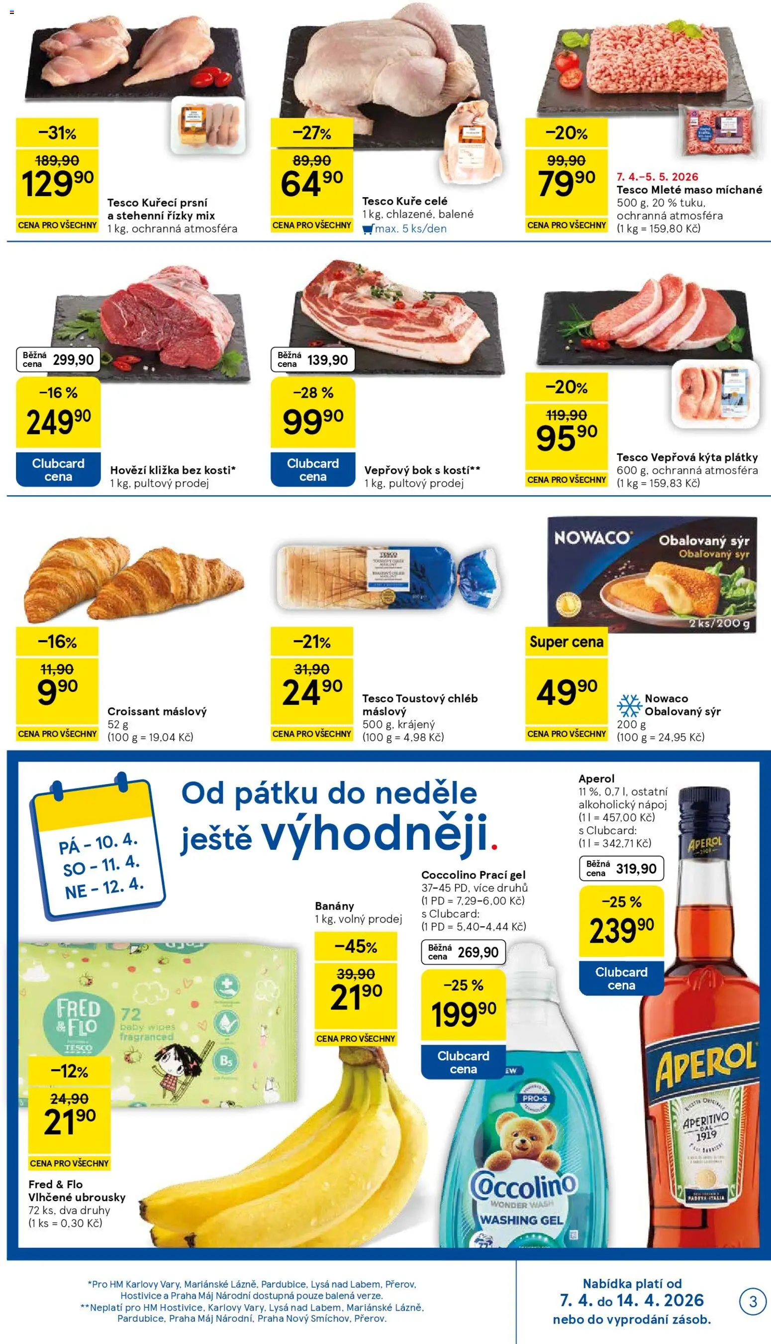 Tesco leták - Hypermarket od 07.04.2026 | Strana: 3 | Produkty: Sýr, Aperitivo, Aperol, Toustový chléb