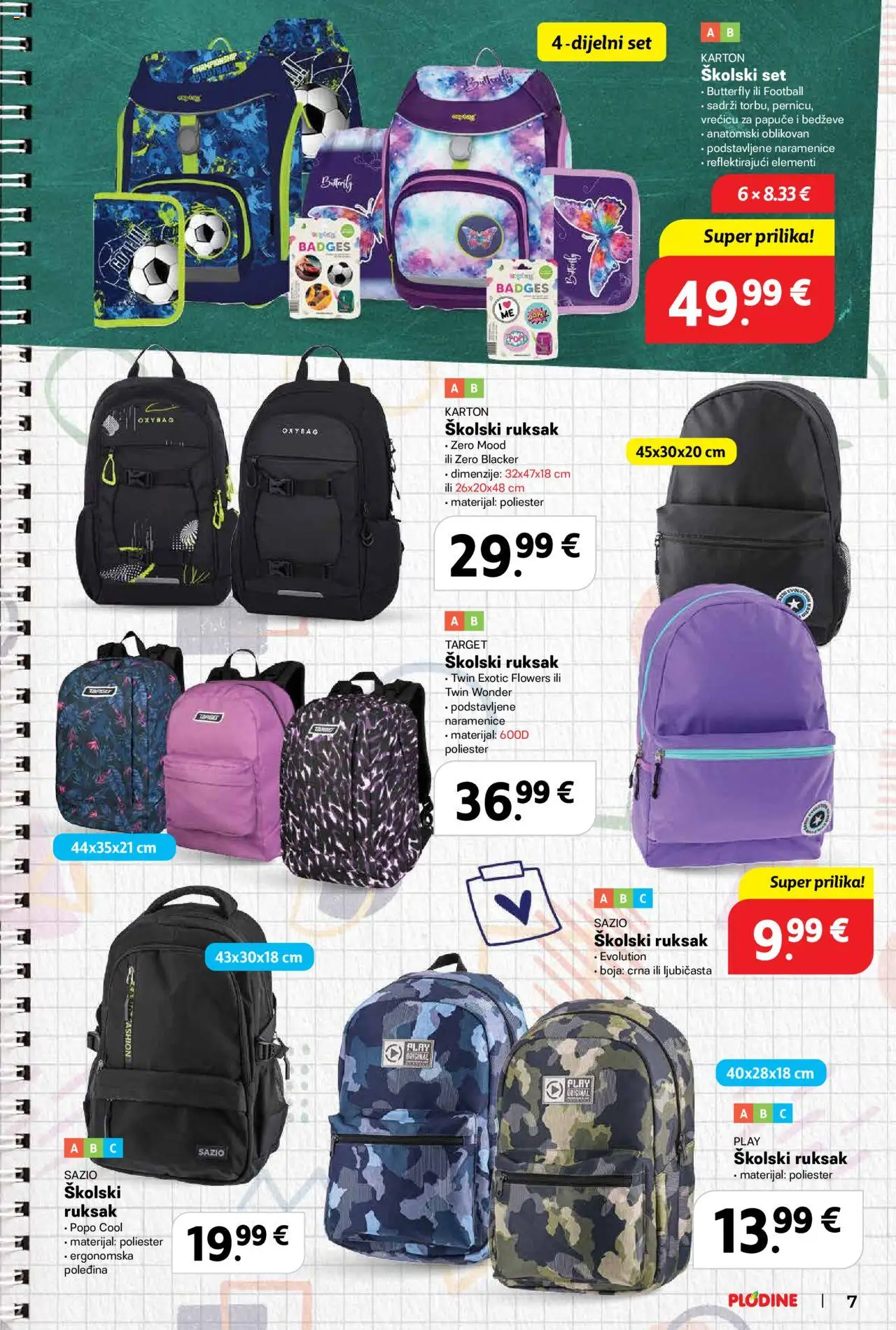 Plodine katalog | vrijedi od 13.08.2025 | Stranica: 7 | Proizvodi: Papuče, Ruksak