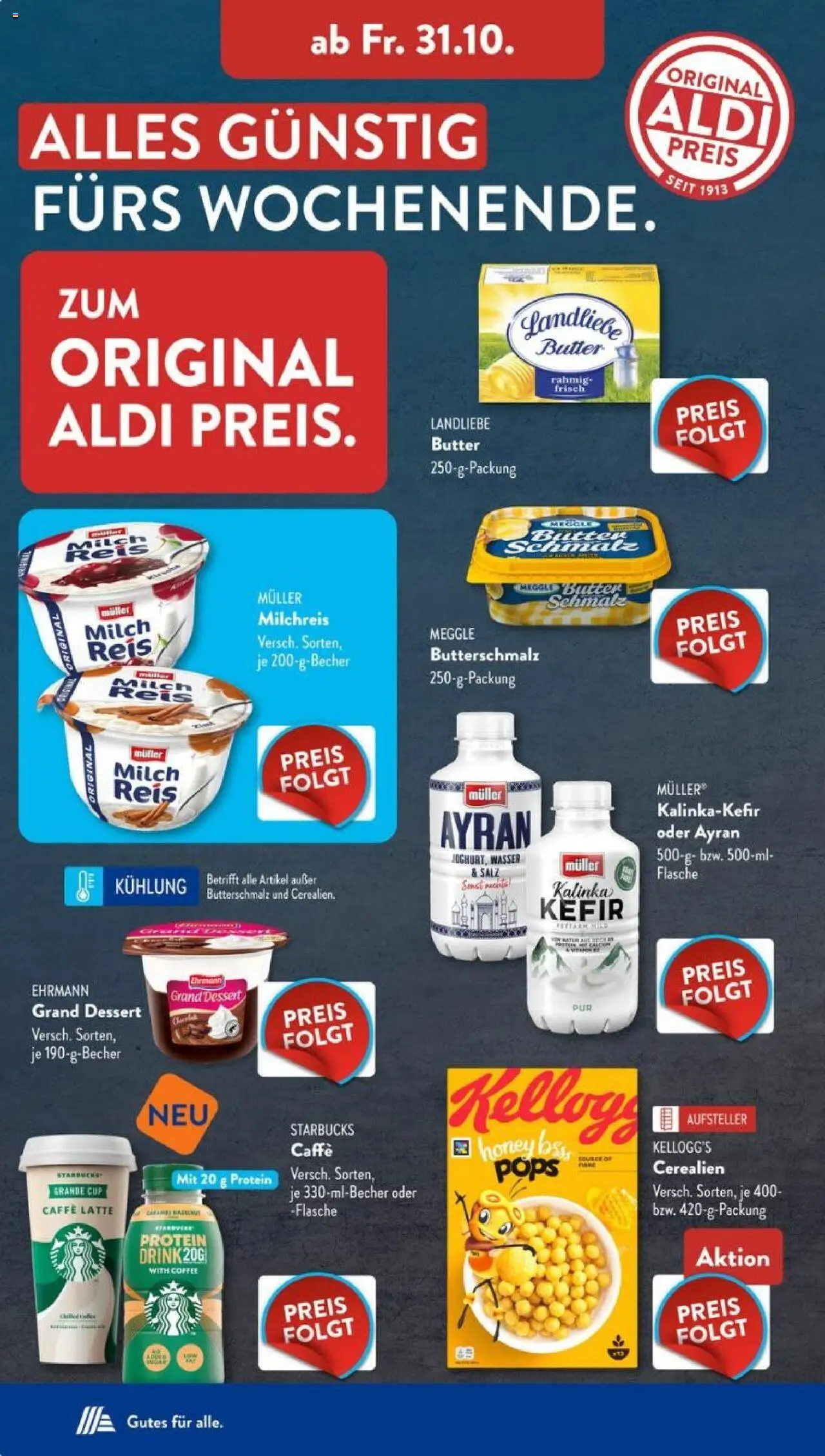 Aldi Süd Prospekt 	 – gültig ab 27.10.2025 | Seite: 12 | Produkte: Kefir, Landliebe butter, Salz, Reis