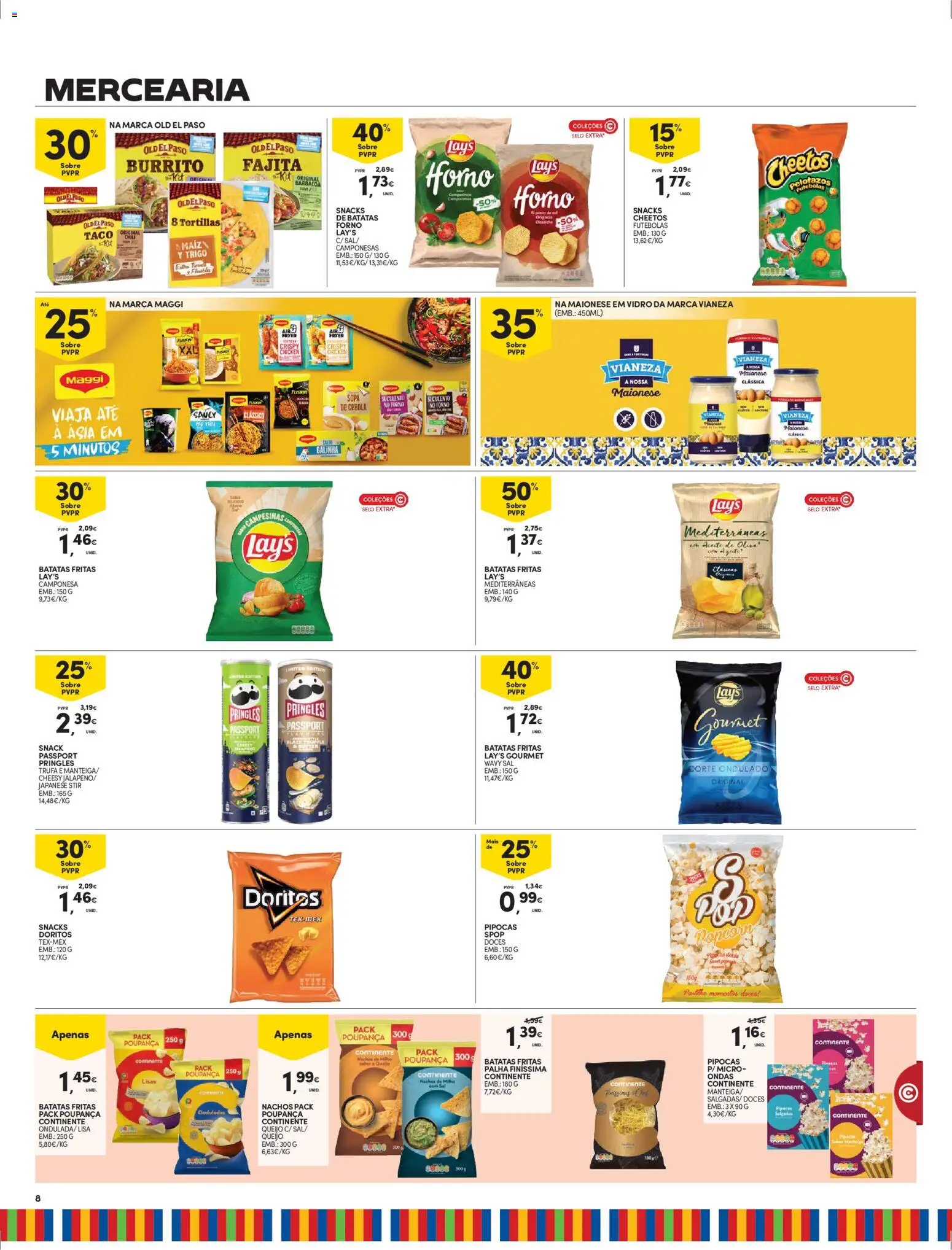 Continente - Madeira │ válido de 03.02.2026 | Página: 8 | Produtos: Pipocas, Cebola, Sopa, Batatas fritas