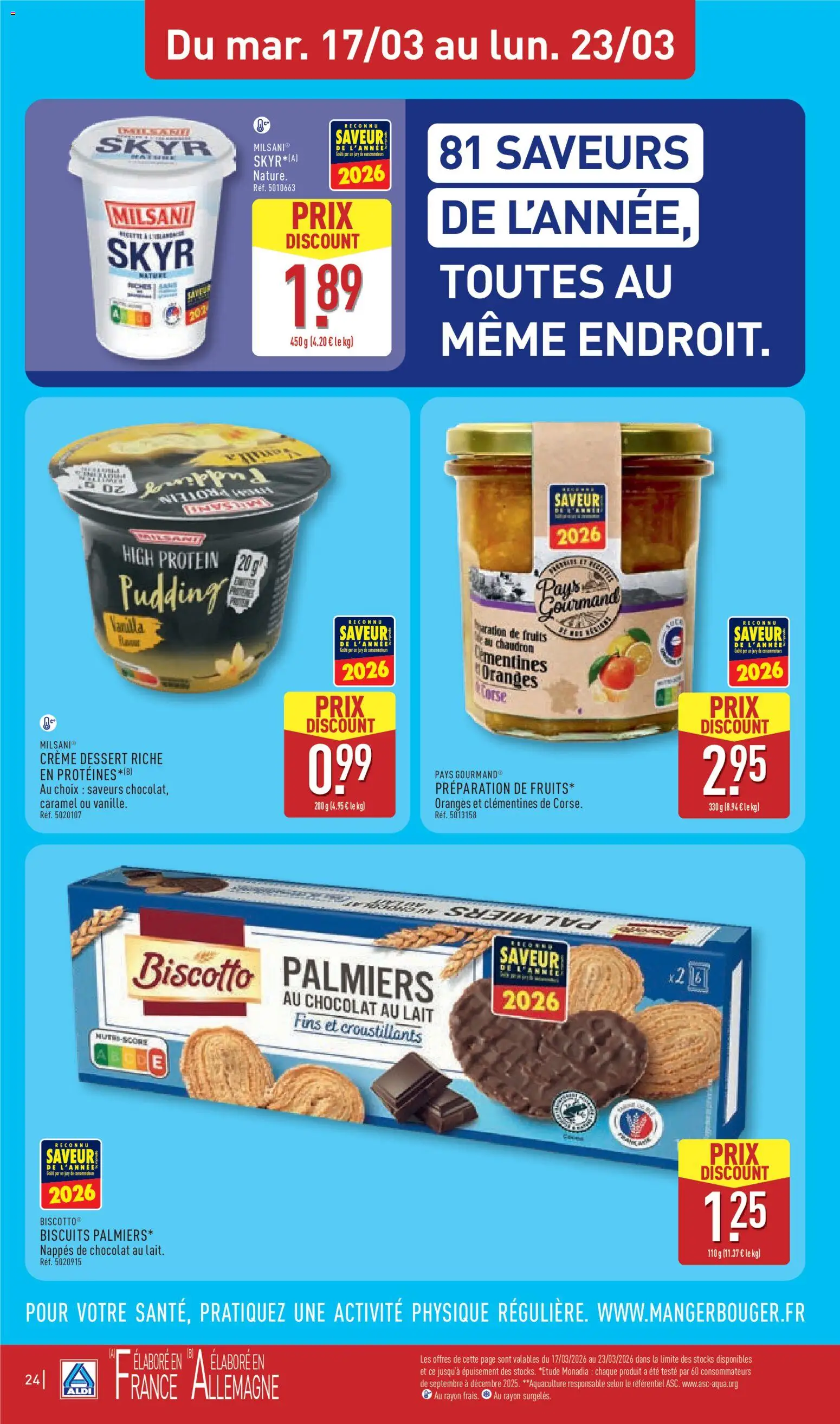 {H1} | Page: 26 | Produits: Chocolat, Skyr, Crème, Biscuits