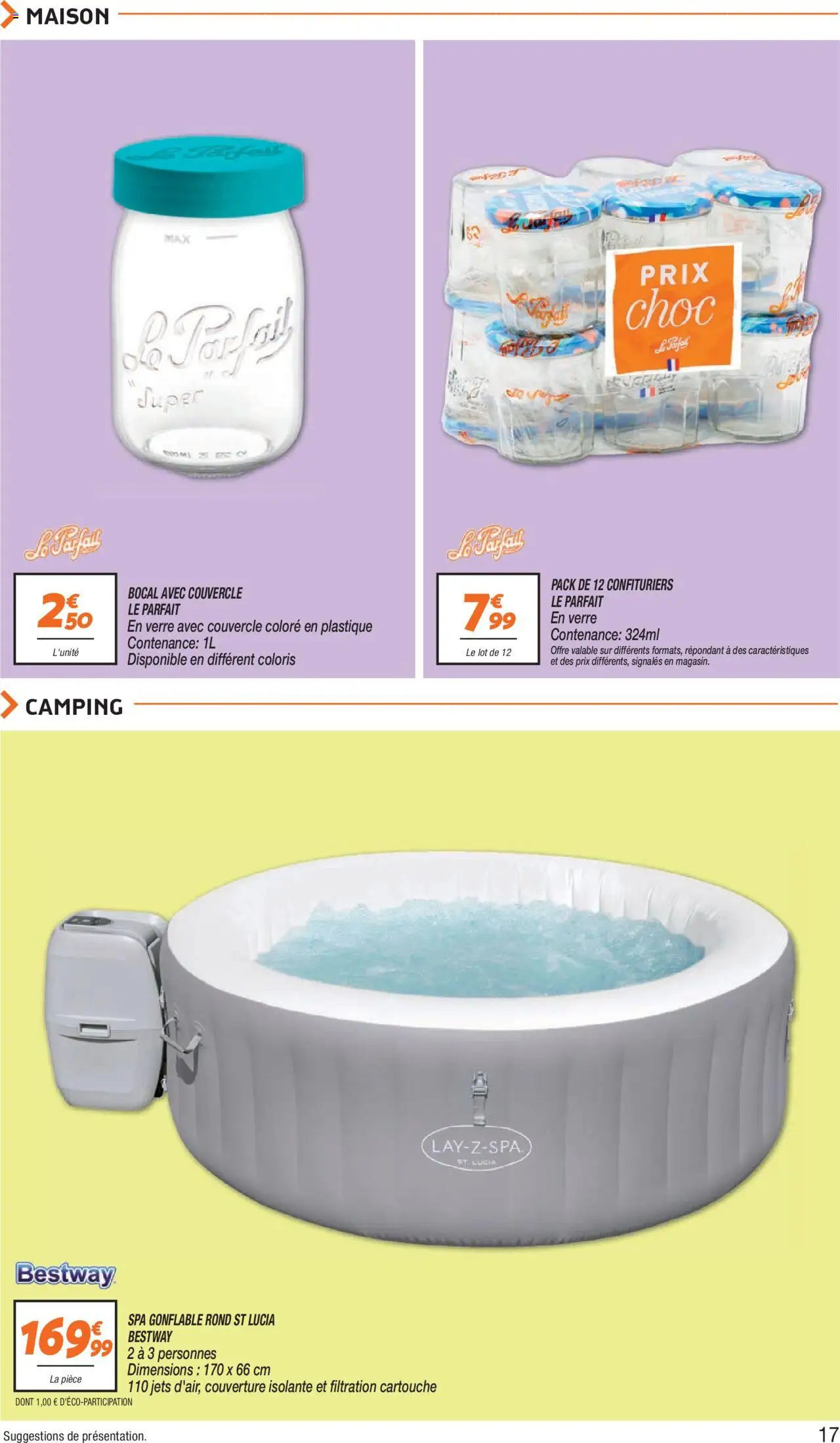  | Page: 17 | Produits: Spa gonflable, Couverture, Cartouche