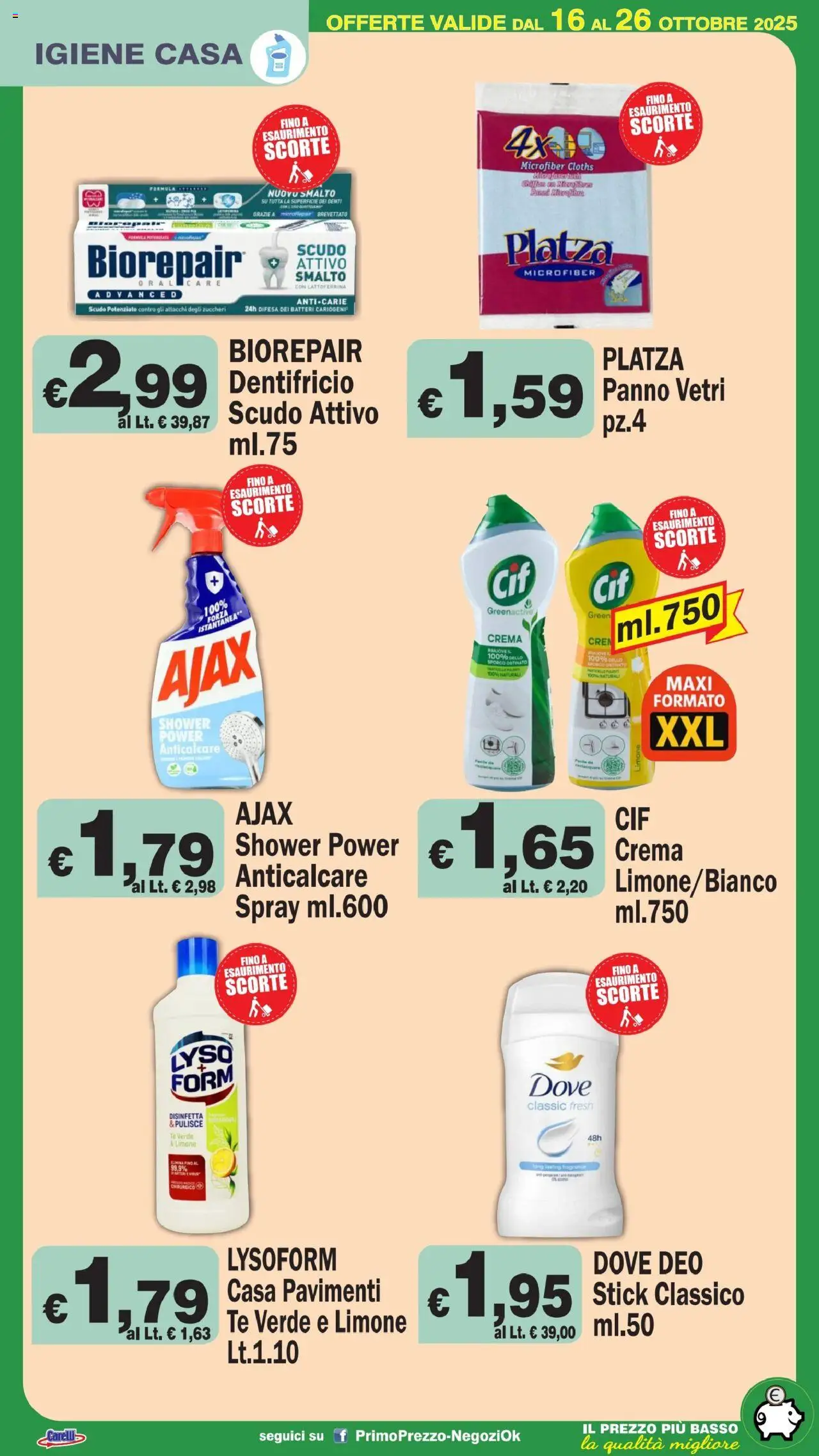 Volantino Primo Prezzo del 16.10.2025 | Pagina: 27 | Prodotti: Crema, Tè, Anticalcare, Limone