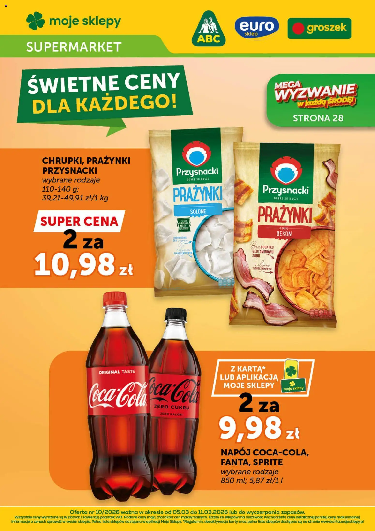 Euro Sklep gazetka od 05.03.2026 | Strona: 1 | Produkty: Groszek, Bekon, Sprite