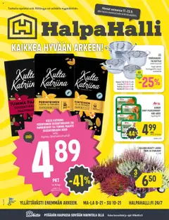 Halpa Halli-mainoslehti voimassa 17.09.2025 alkaen