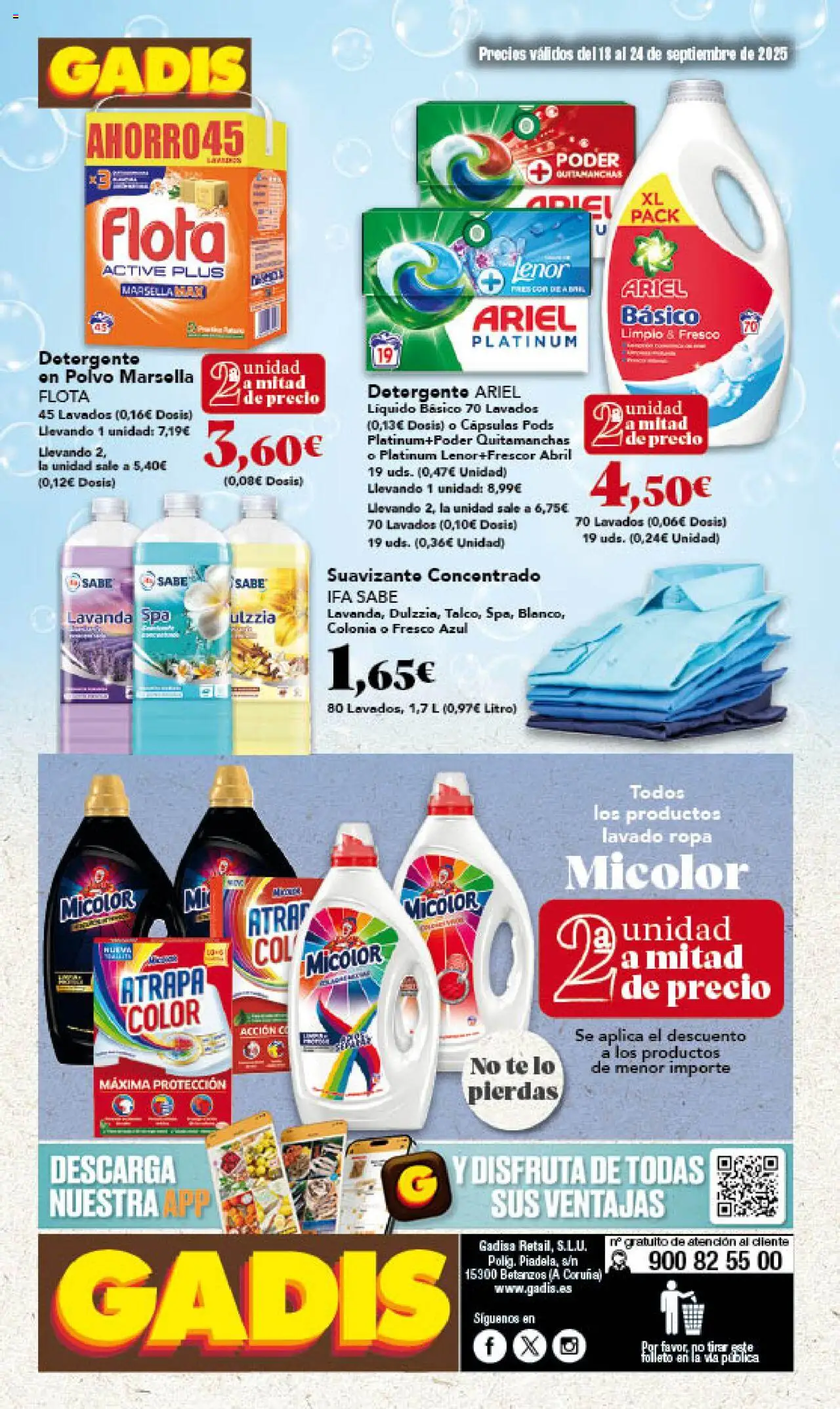 Gadis folleto │ válido desde el 18.09.2025 | Página: 40 | Productos: Colonia, Quitamanchas, Detergente, Ropa