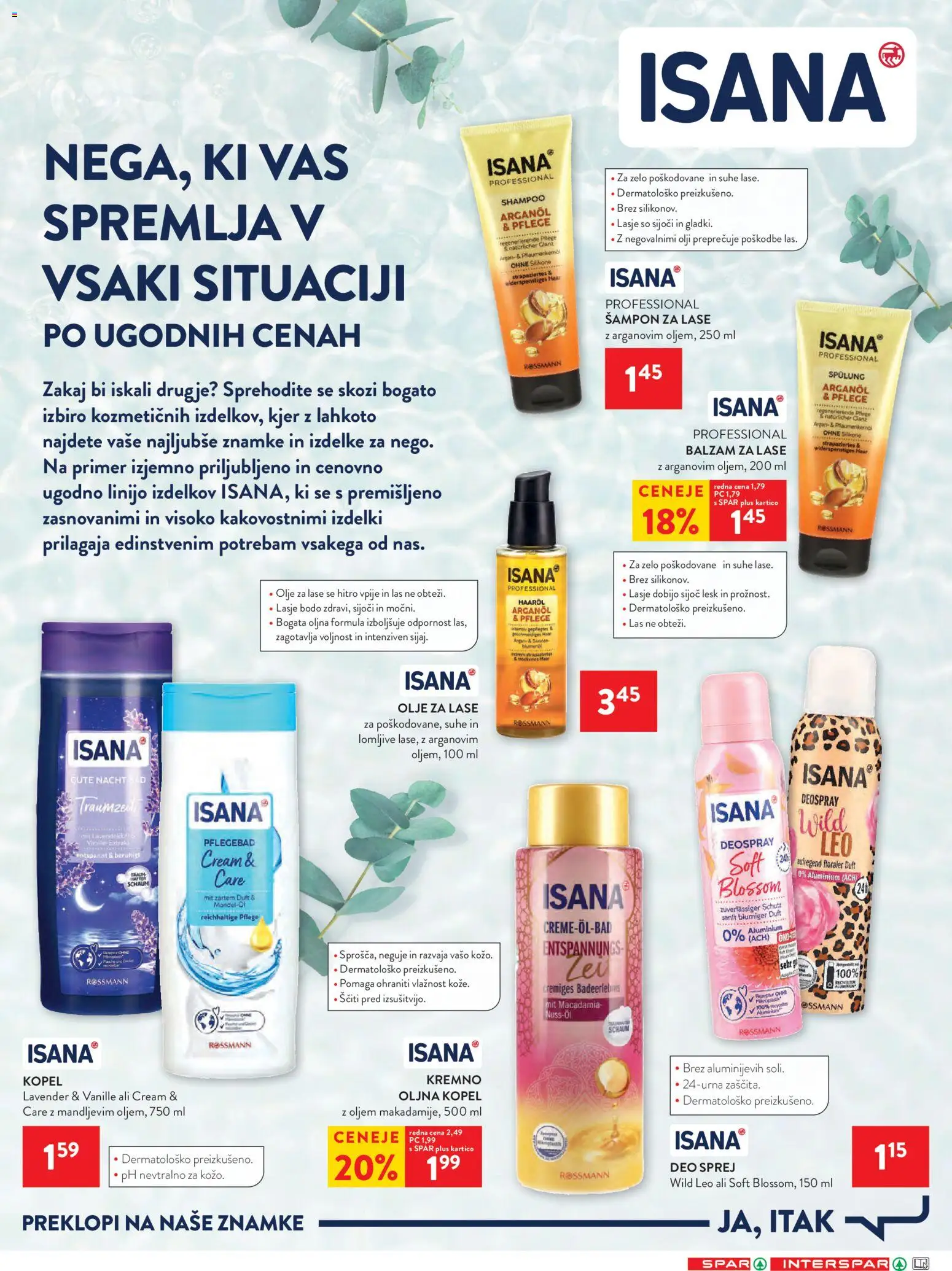 Novi Spar katalog ponudbe – veljaven od 04.02.2026 | Stran: 30 | Izdelki: Kopel, Sampon, Olje za lase, Olje