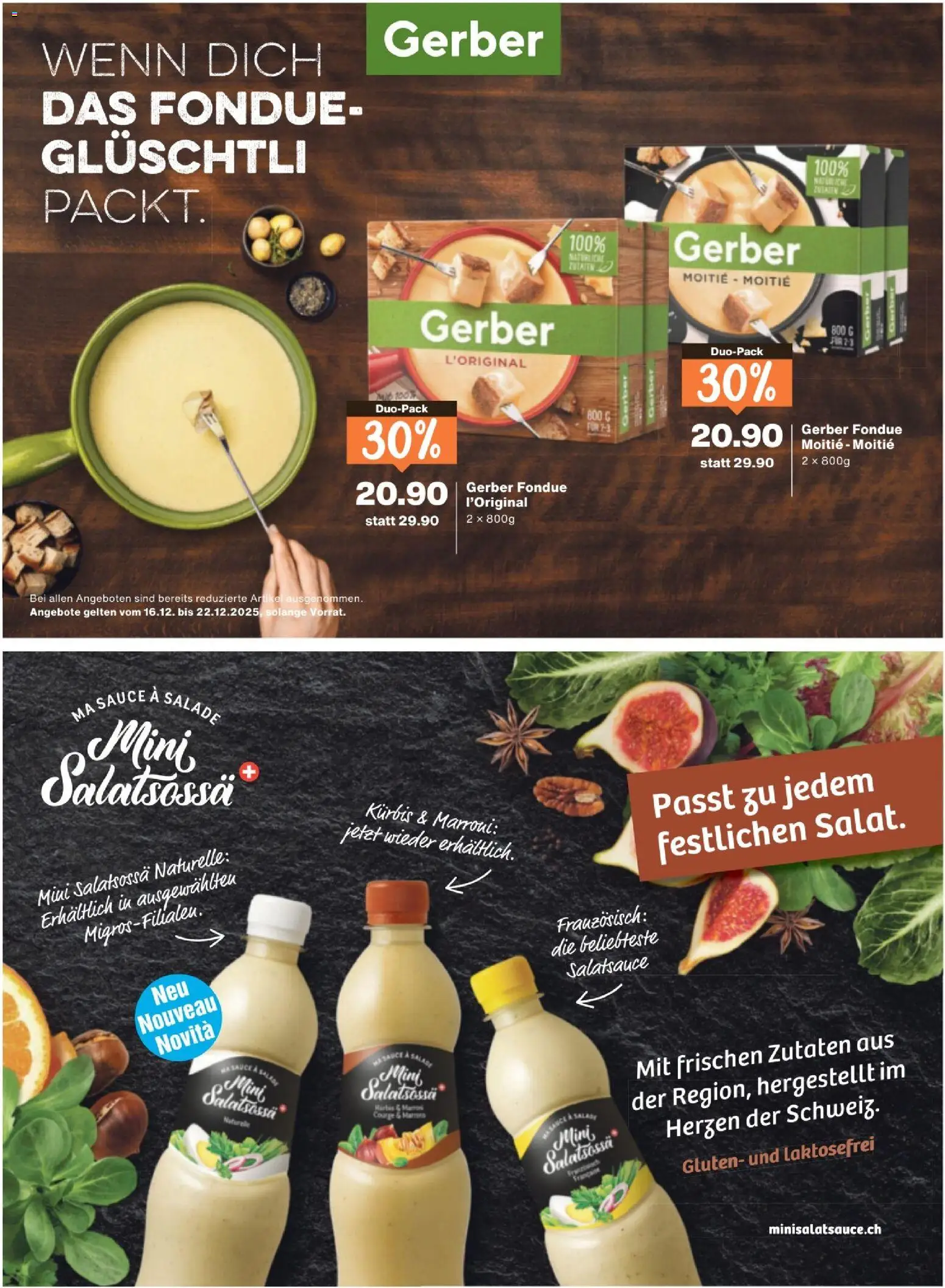Migros Magazin – gültig ab 16.12.2025 | Seite: 62 | Produkte: Dressing, Kürbis, Fondue