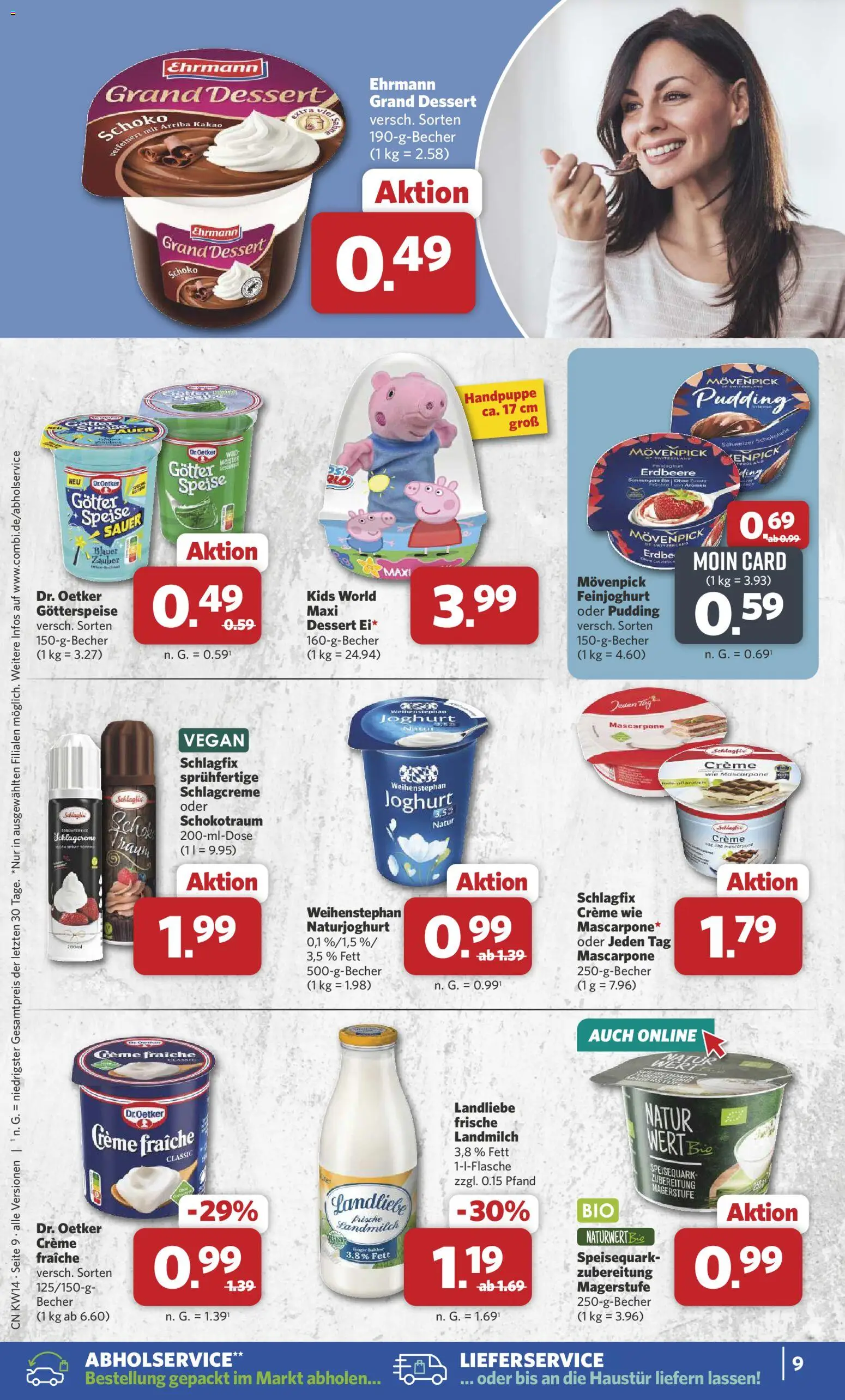 Combi Prospekt 	 – gültig ab 30.03.2026 | Seite: 9 | Produkte: Joghurt, Schokolade, Pudding, Speisequark