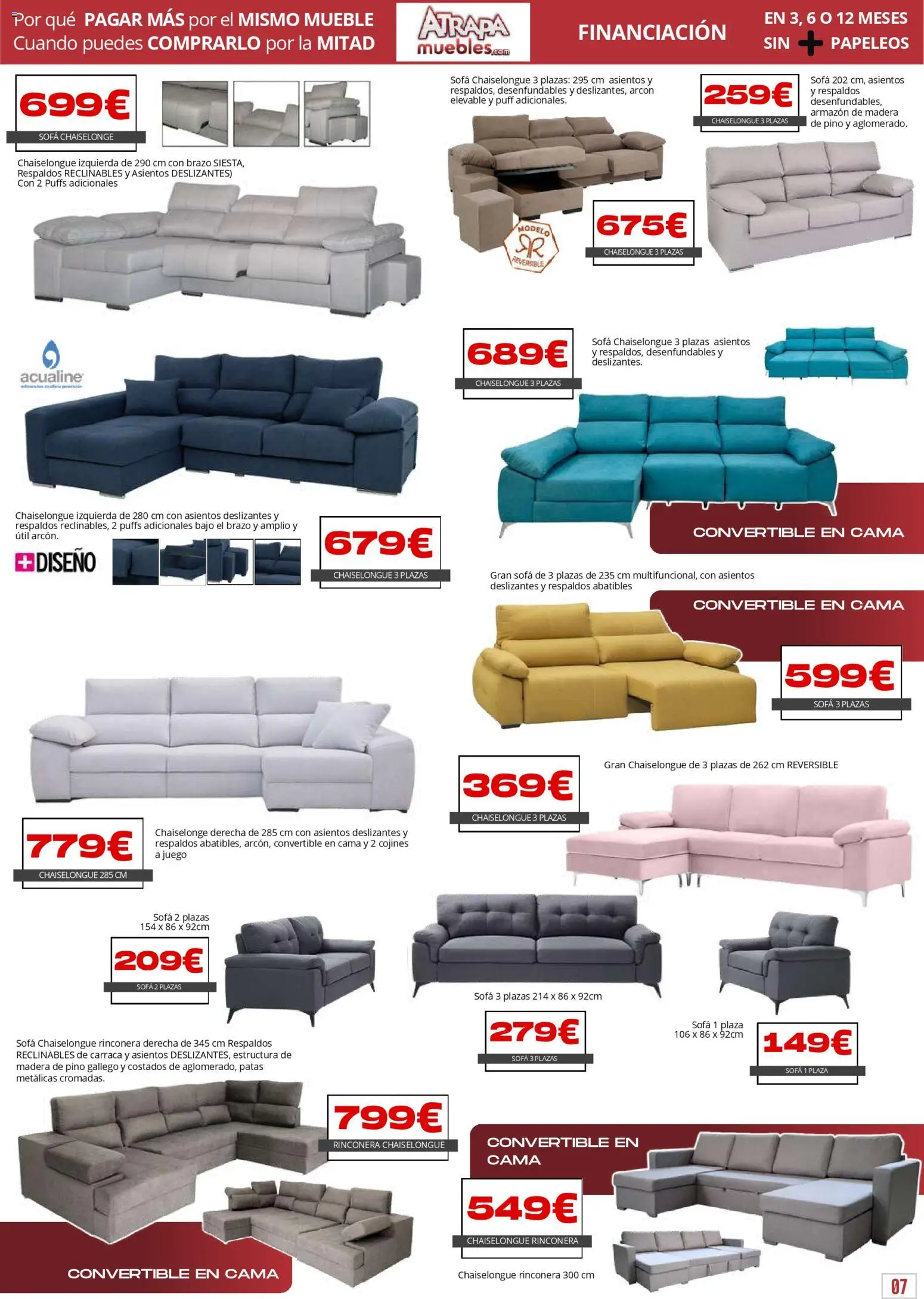 Atrapa Muebles folleto │ válido desde el 03.03.2026 | Página: 7 | Productos: Cama, Sofá