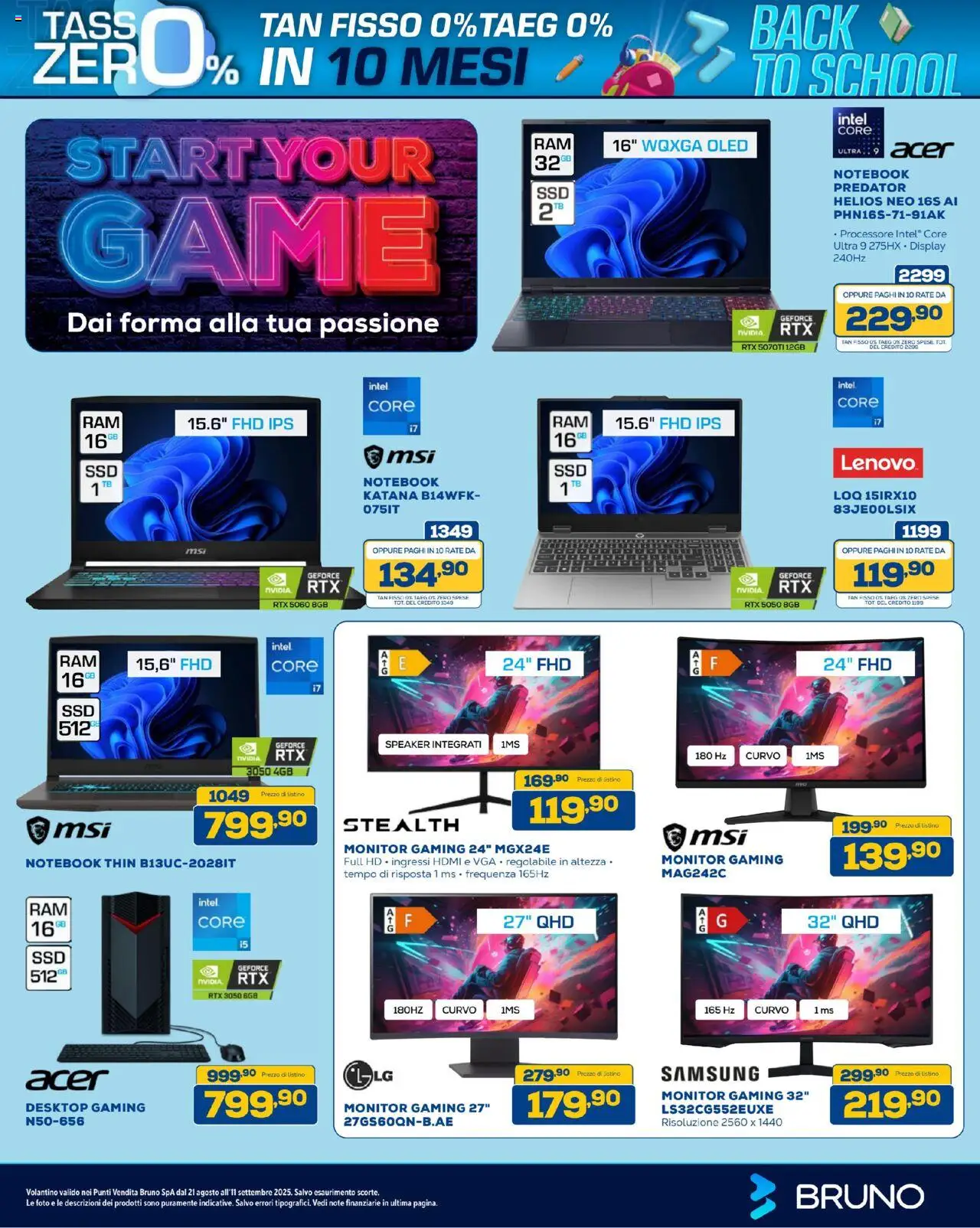 Volantino BRUNO del 21.08.2025 | Pagina: 6 | Prodotti: Monitor, Notebook, Speaker, Samsung