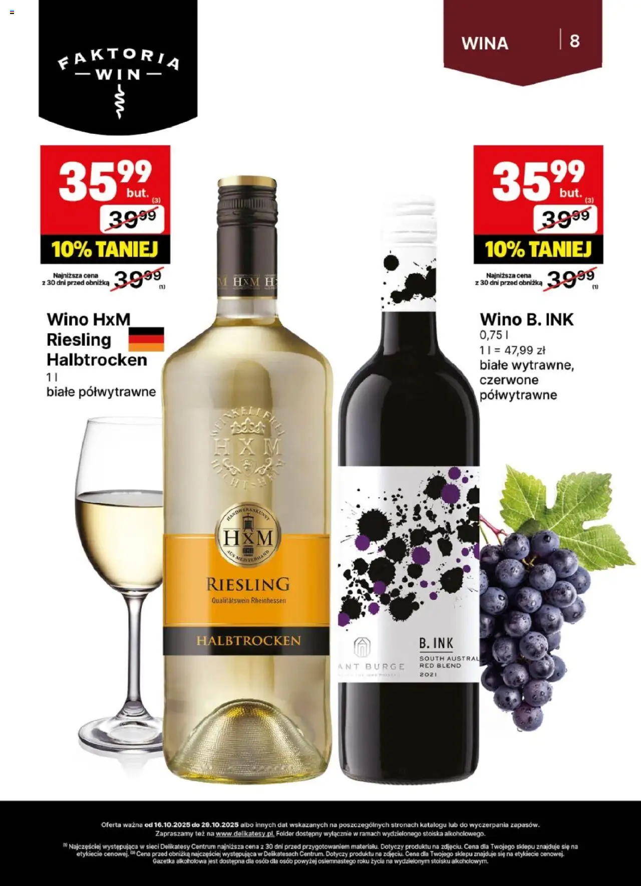 Delikatesy Centrum Gazetka - DeliBarek od 16.10.2025 | Strona: 8 | Produkty: Riesling, Delikatesy, Wino
