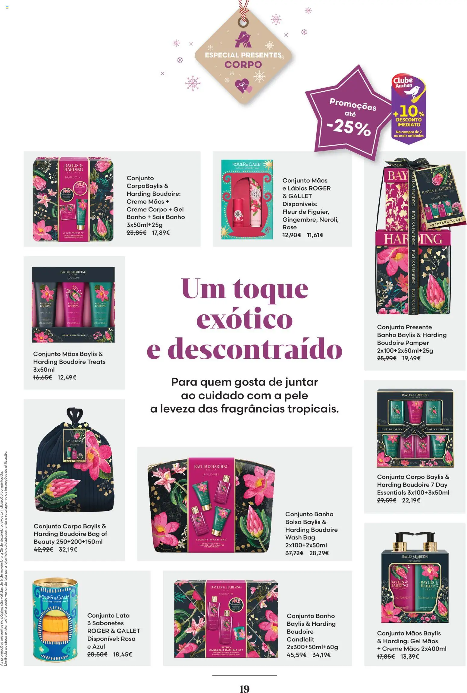 Auchan - Vem aí o Natal │ válido de 06.11.2025 | Página: 19 | Produtos: Bolsa, Banho, Creme