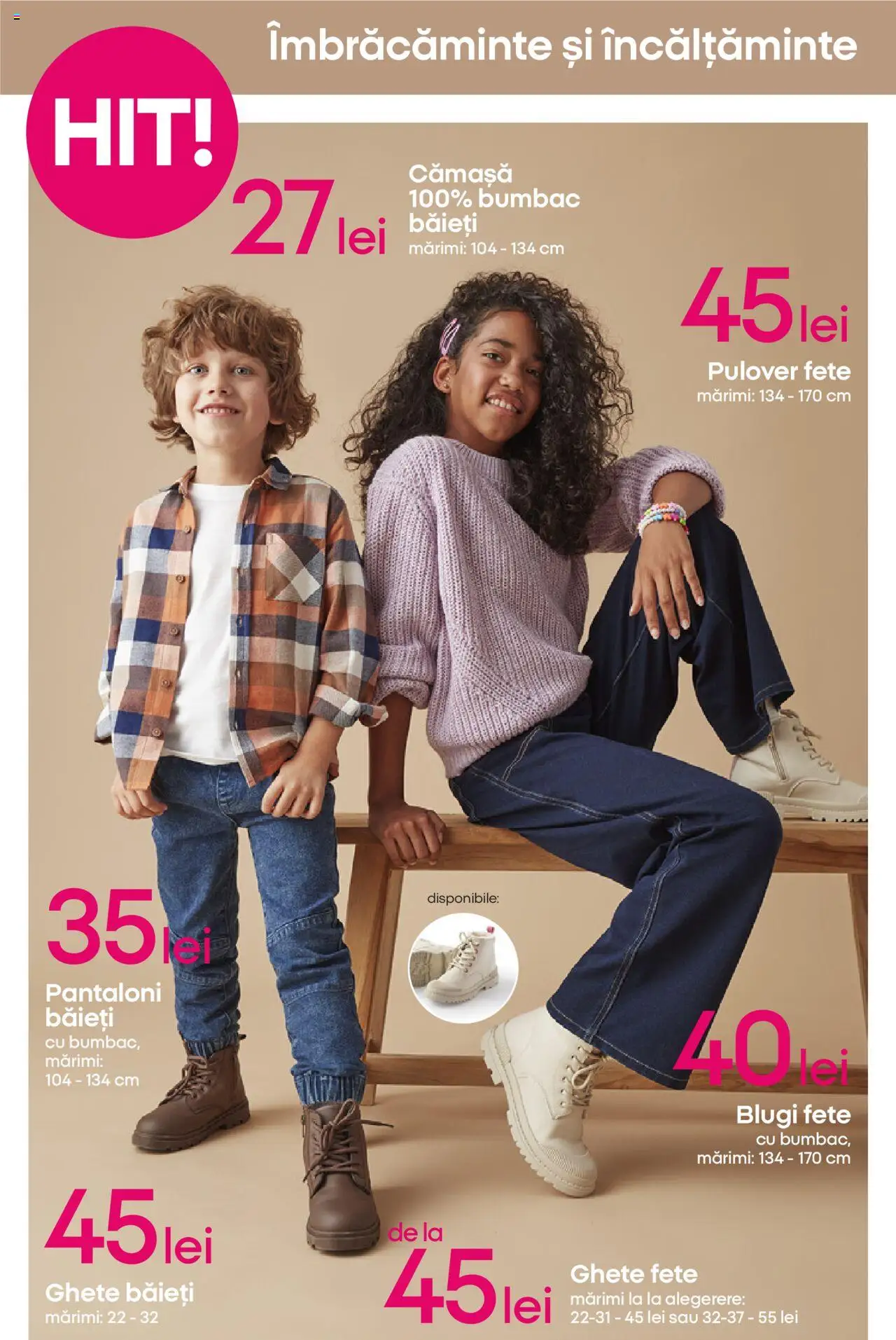 Noul catalog Pepco – valabil de la 25.09.2025 | Pagină: 6 | Produse: Blugi, Bornoz takımı, Pantaloni, Ghete