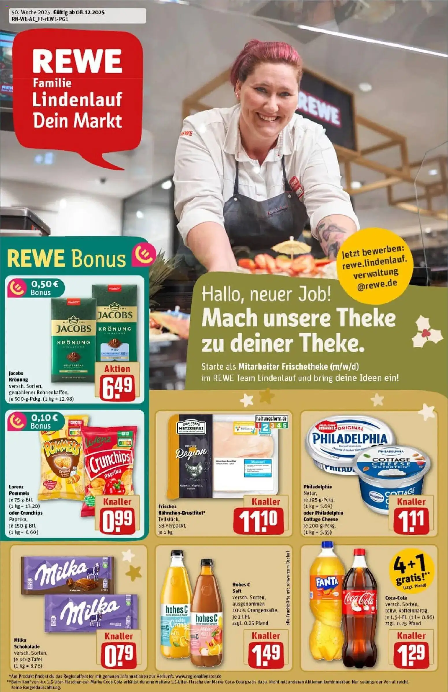 Rewe prospekt Würselen / Bardenberg	 – gültig ab 07.12.2025 | Seite: 1 | Produkte: Cola, Milka schokolade, Milka, Paprika