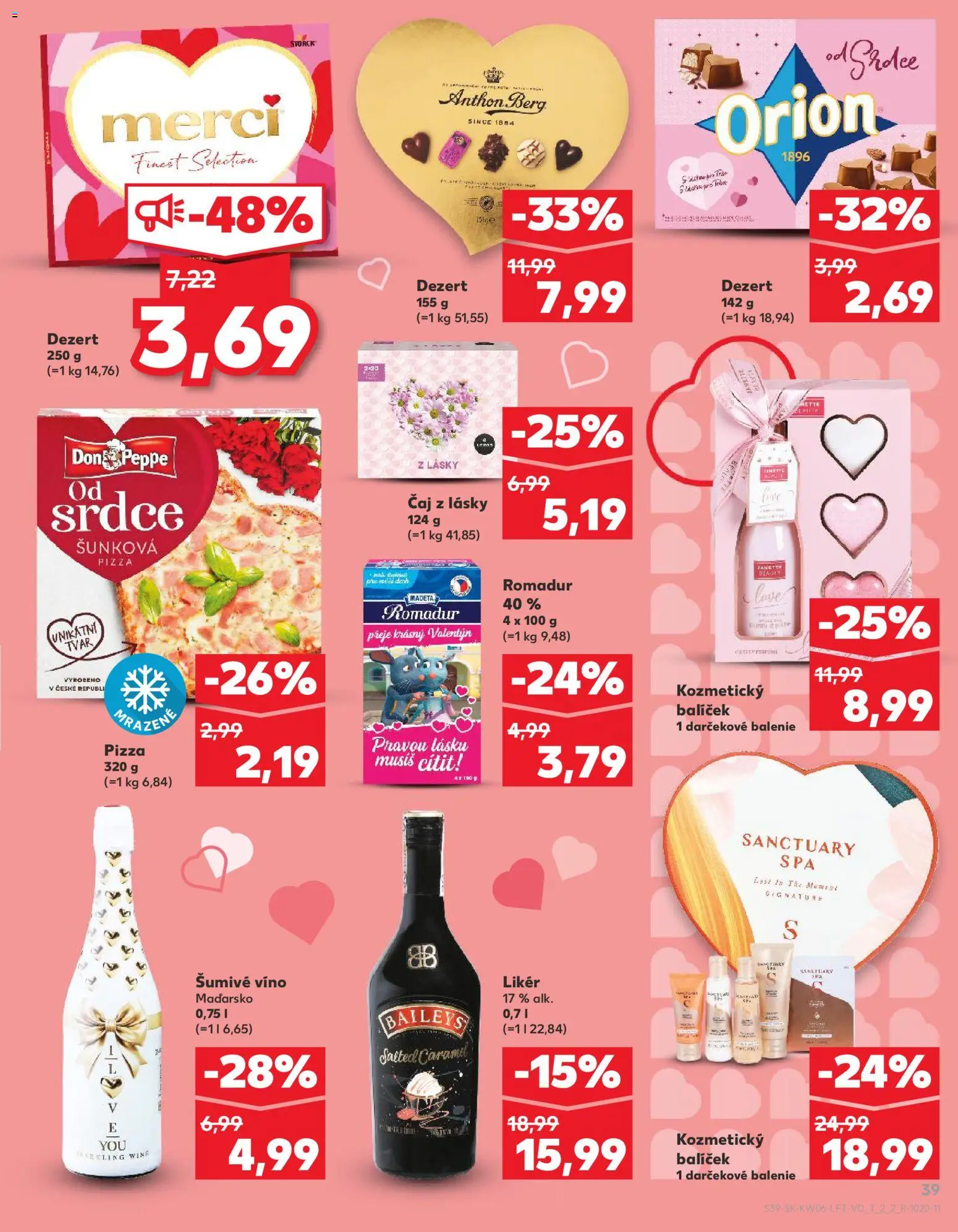 Nové Kaufland akcie – leták je platný od 05.02.2026 | Strana: 39 | Produkty: Pizza, Víno, Čaj, Baileys