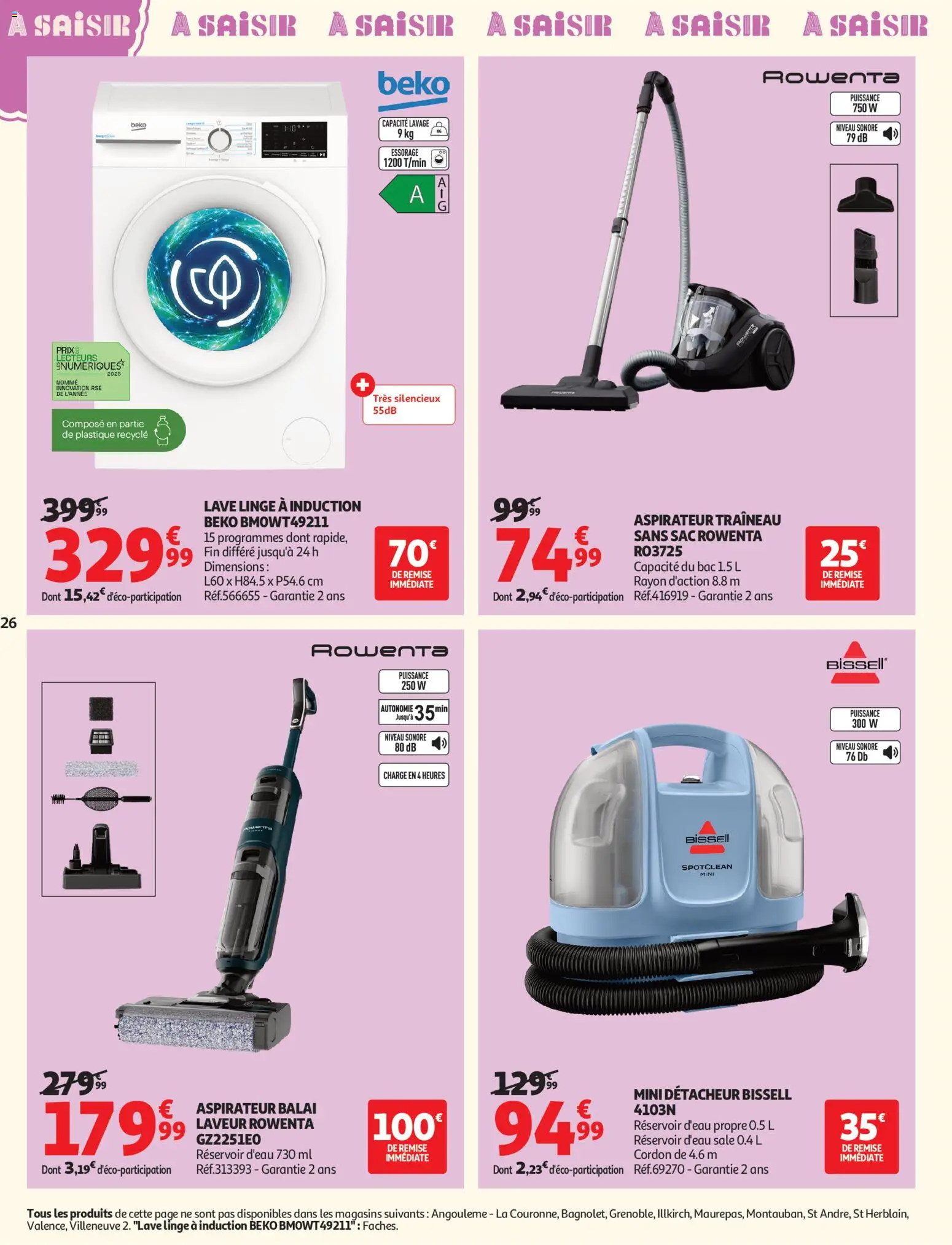 {H1} | Page: 26 | Produits: Lave linge, Aspirateur, Balai, Aspirateur balai