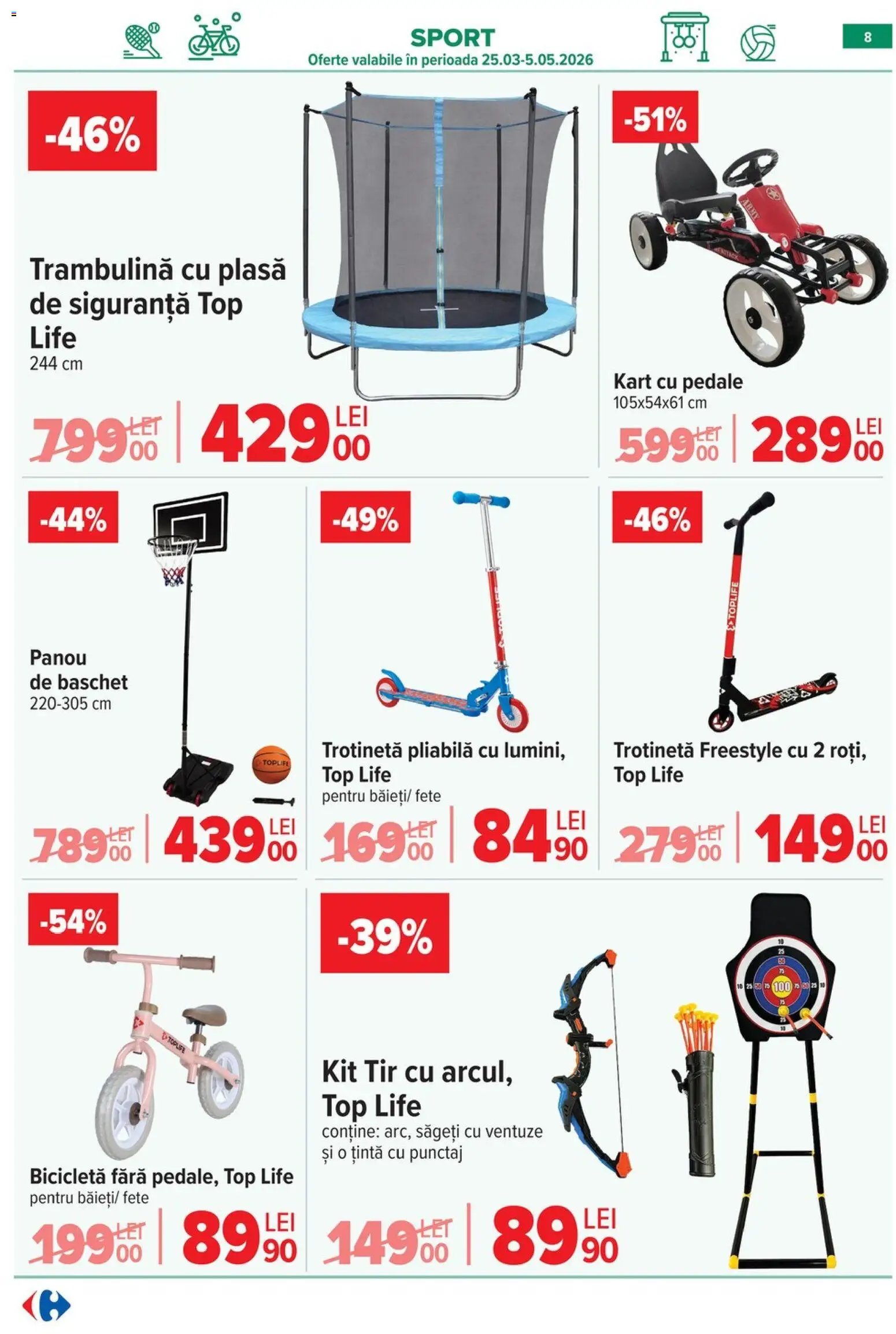 Noul catalog Carrefour – valabil de la 15.04.2026 | Pagină: 10 | Produse: Top, Trotinetă, Dana kuşbaşı